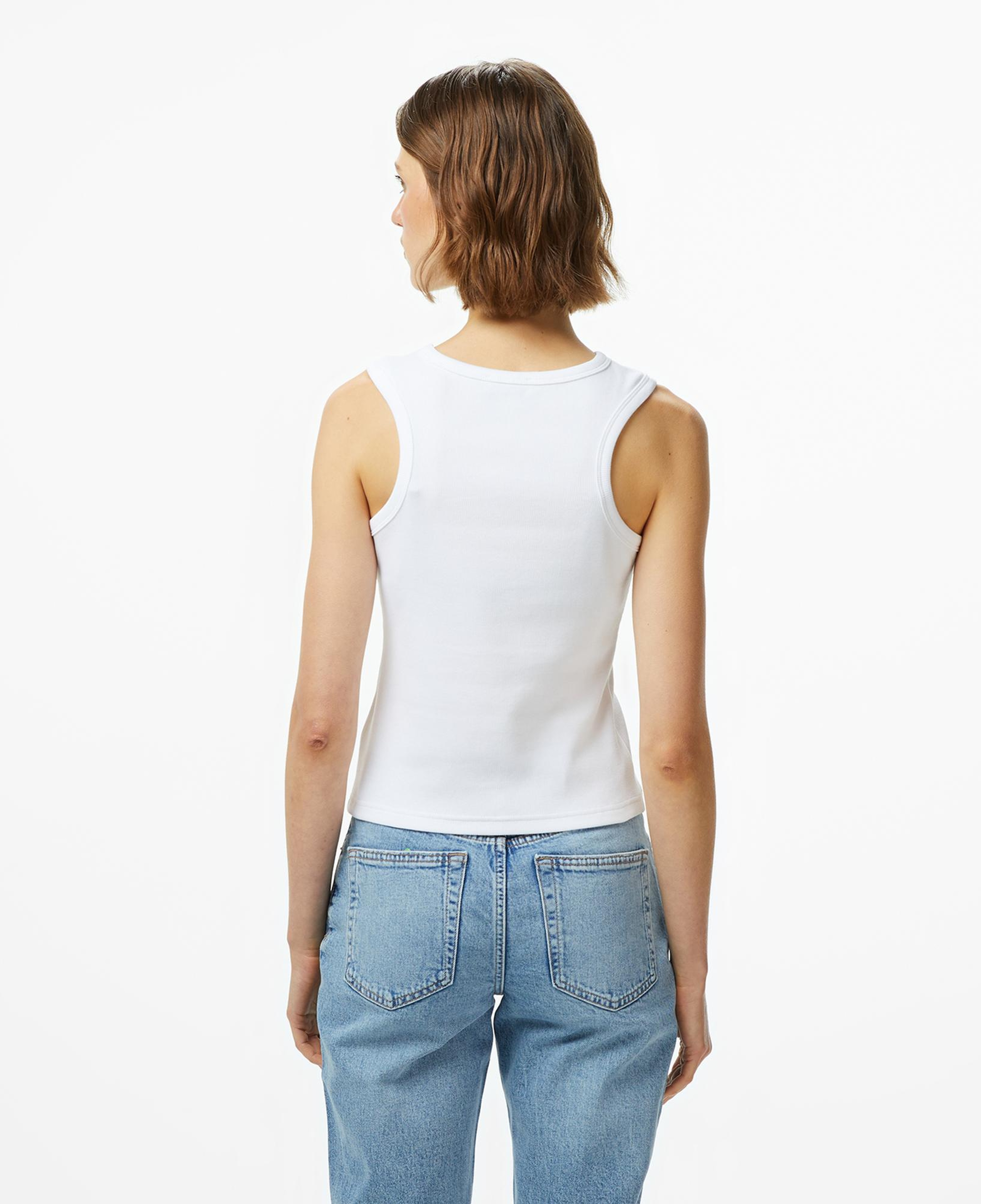 Calvin Klein Woven Label Kadın Beyaz T-Shirt