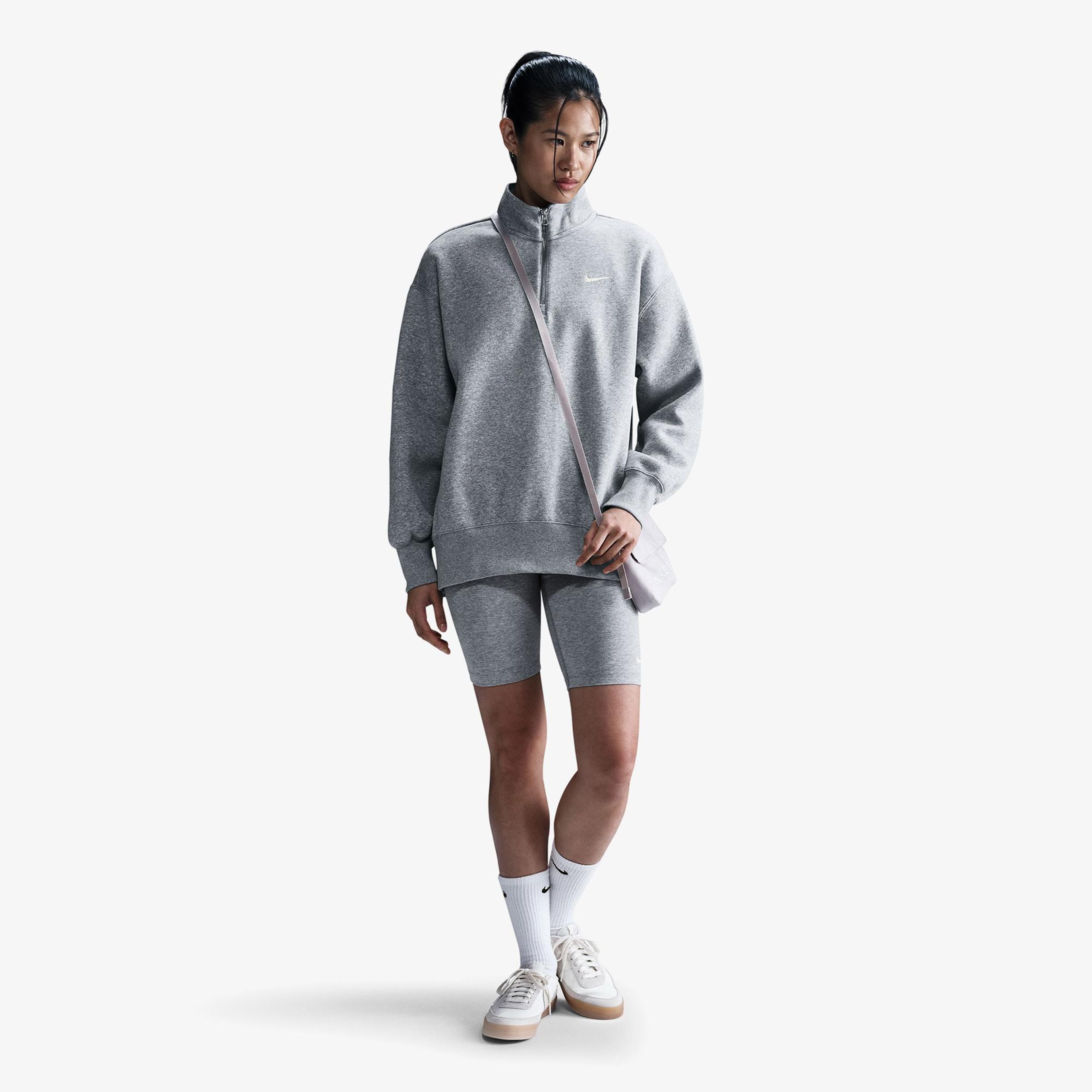 Nike Sportswear Phoenix Fleece Kadın Gri Sweatshirt