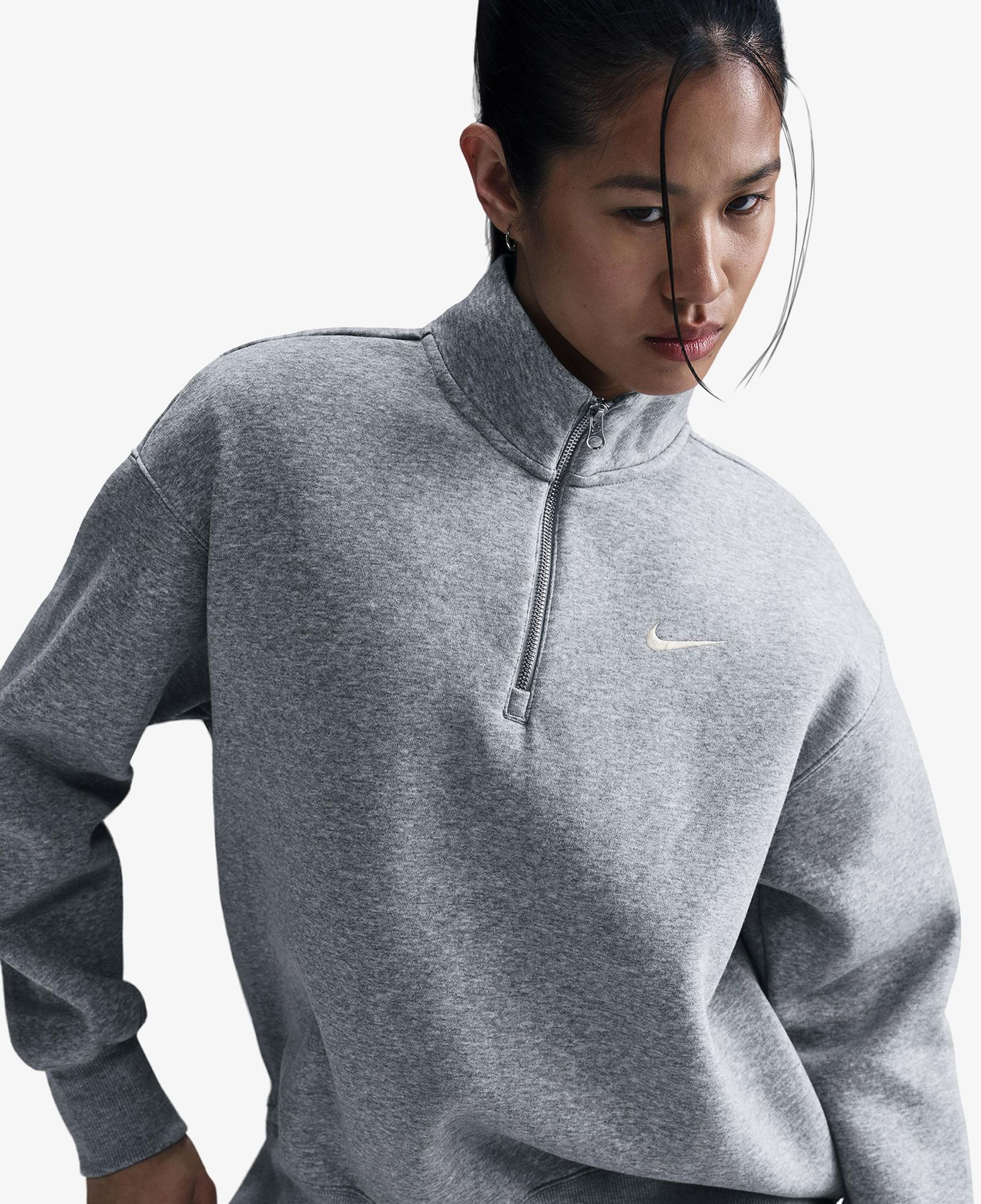 Nike Sportswear Phoenix Fleece Kadın Gri Sweatshirt