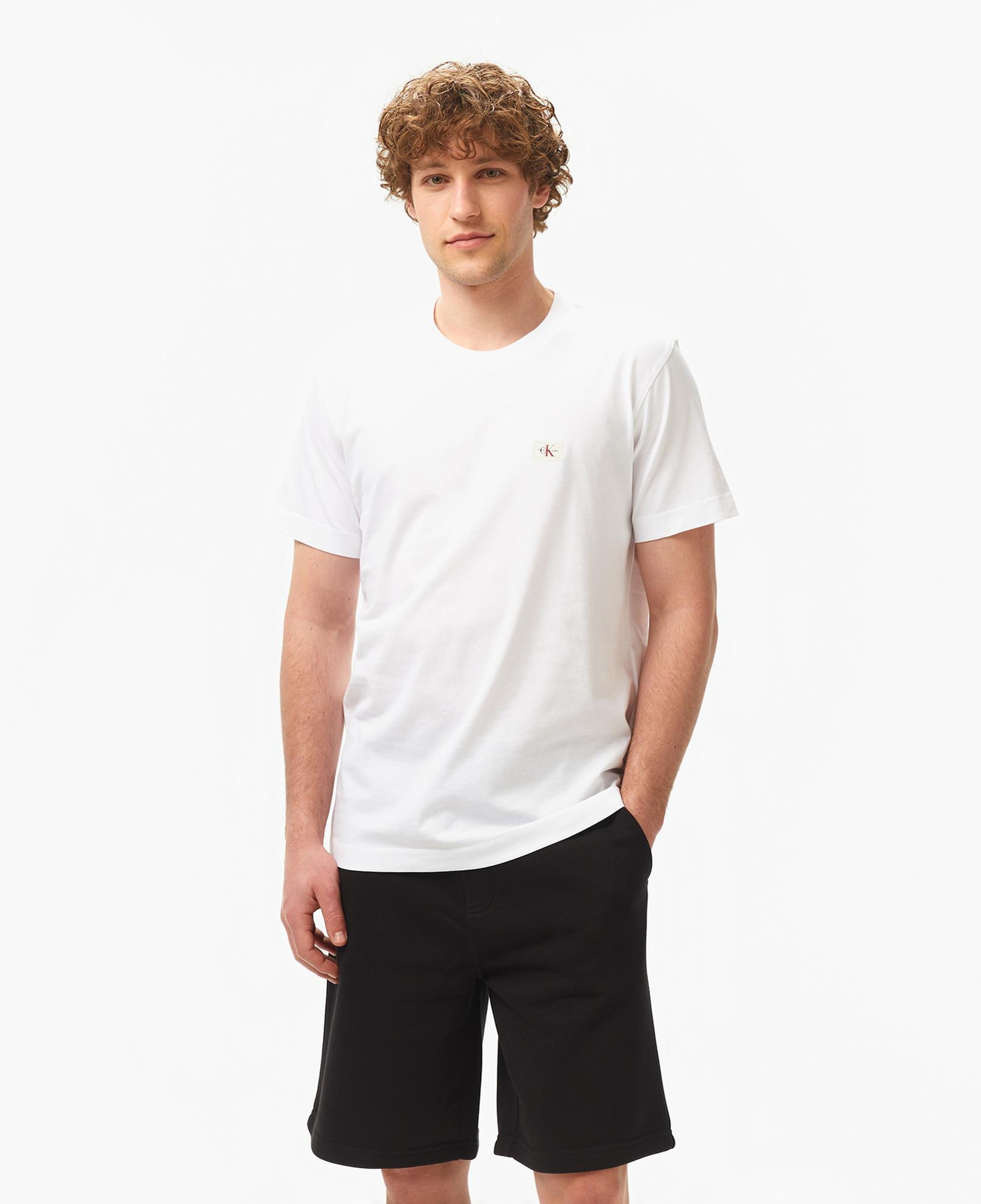 Calvin Klein Woven Label Regular Erkek Beyaz T-Shirt