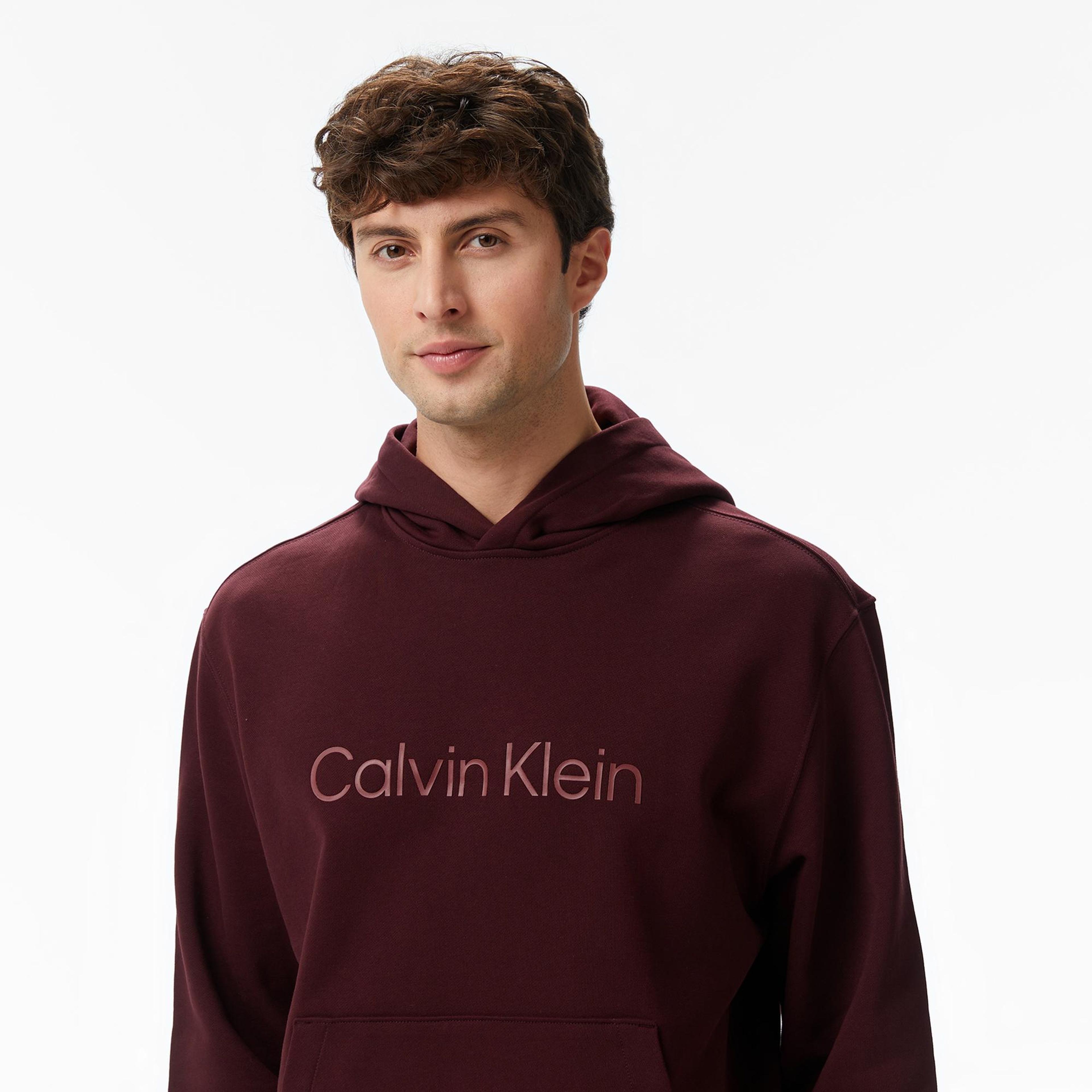 Calvin Klein Standard Logo Terry Erkek Bordo Sweatshirt
