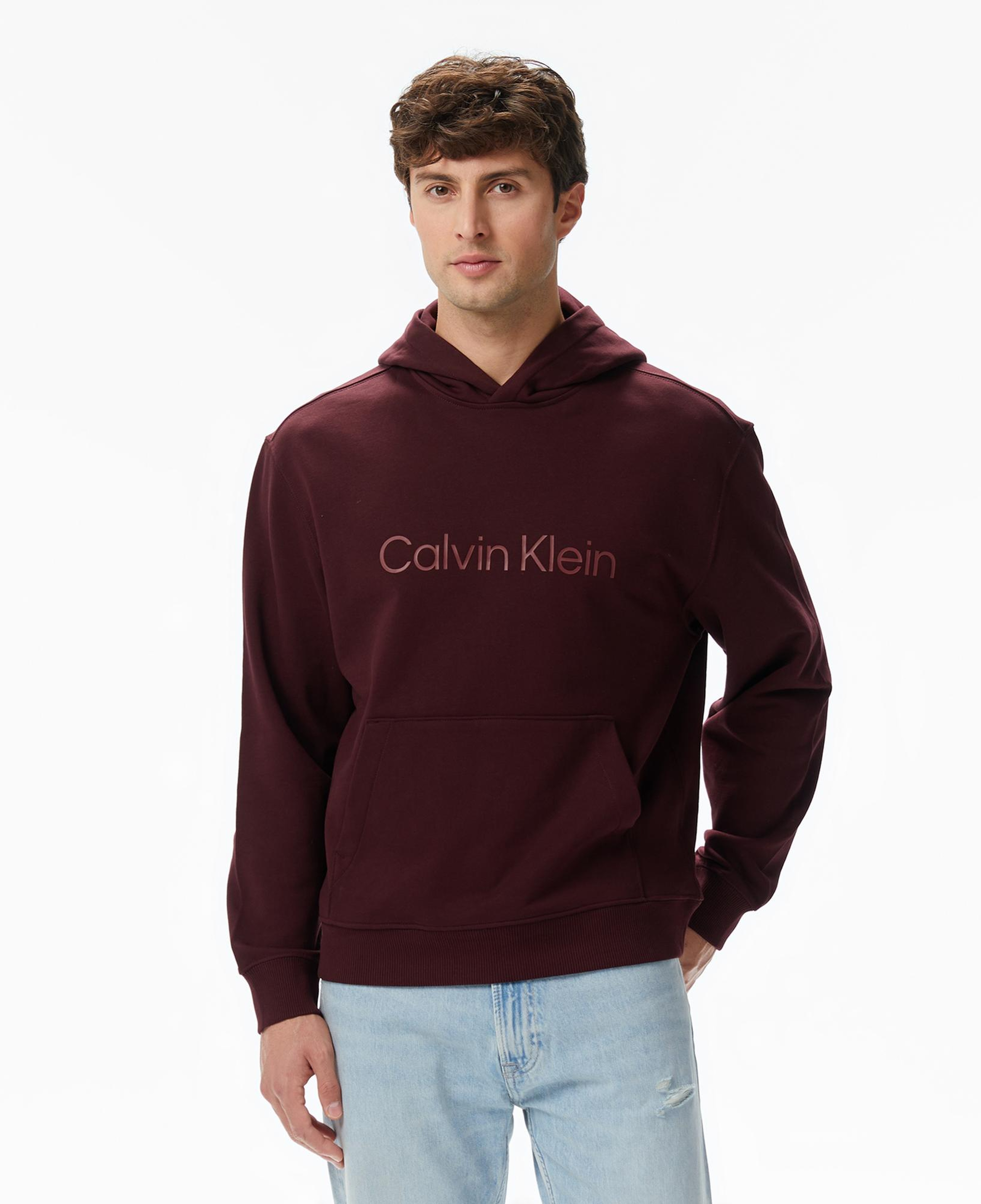 Calvin Klein Standard Logo Terry Erkek Bordo Sweatshirt