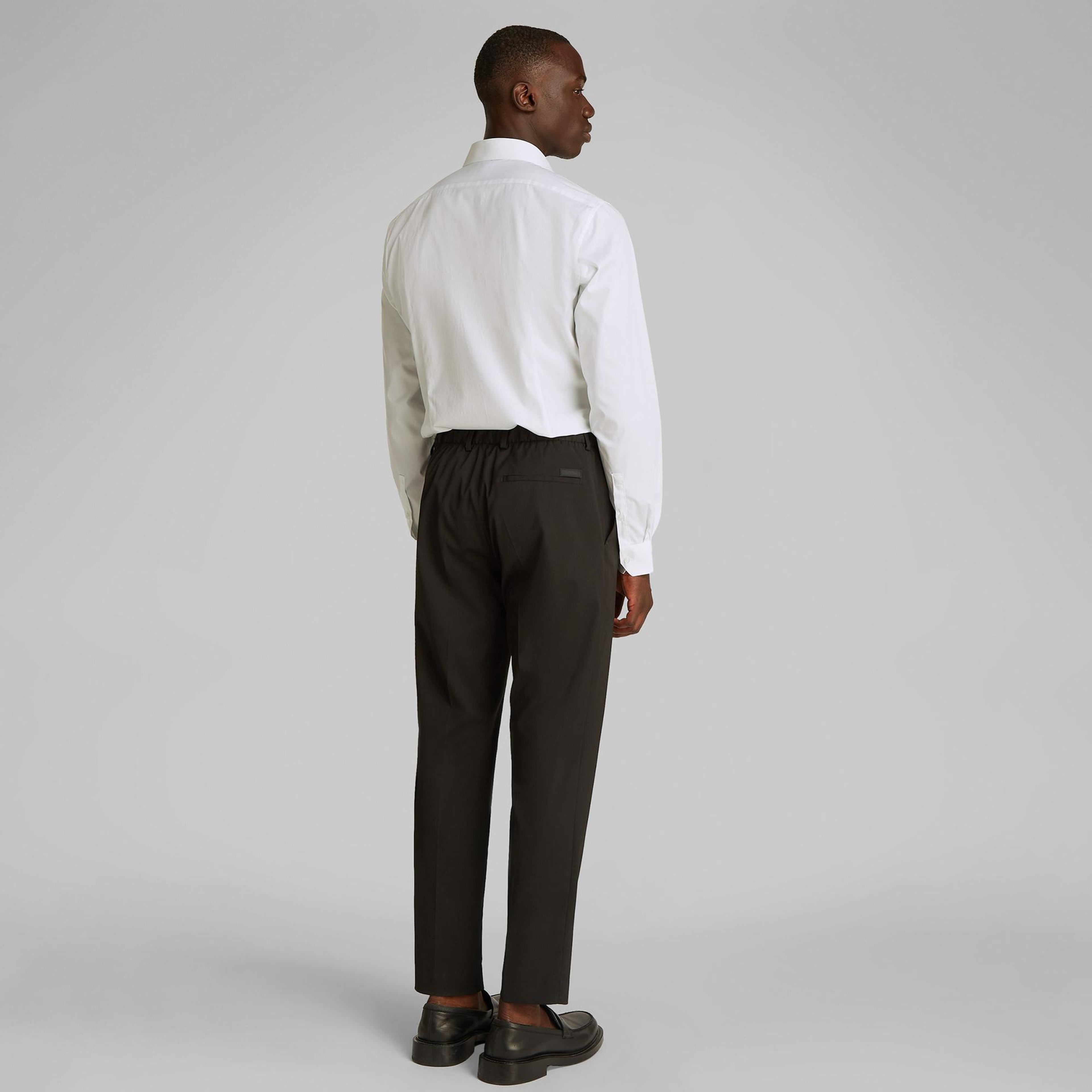 Calvin Klein Poplin Stretch Regular Erkek Beyaz Gömlek