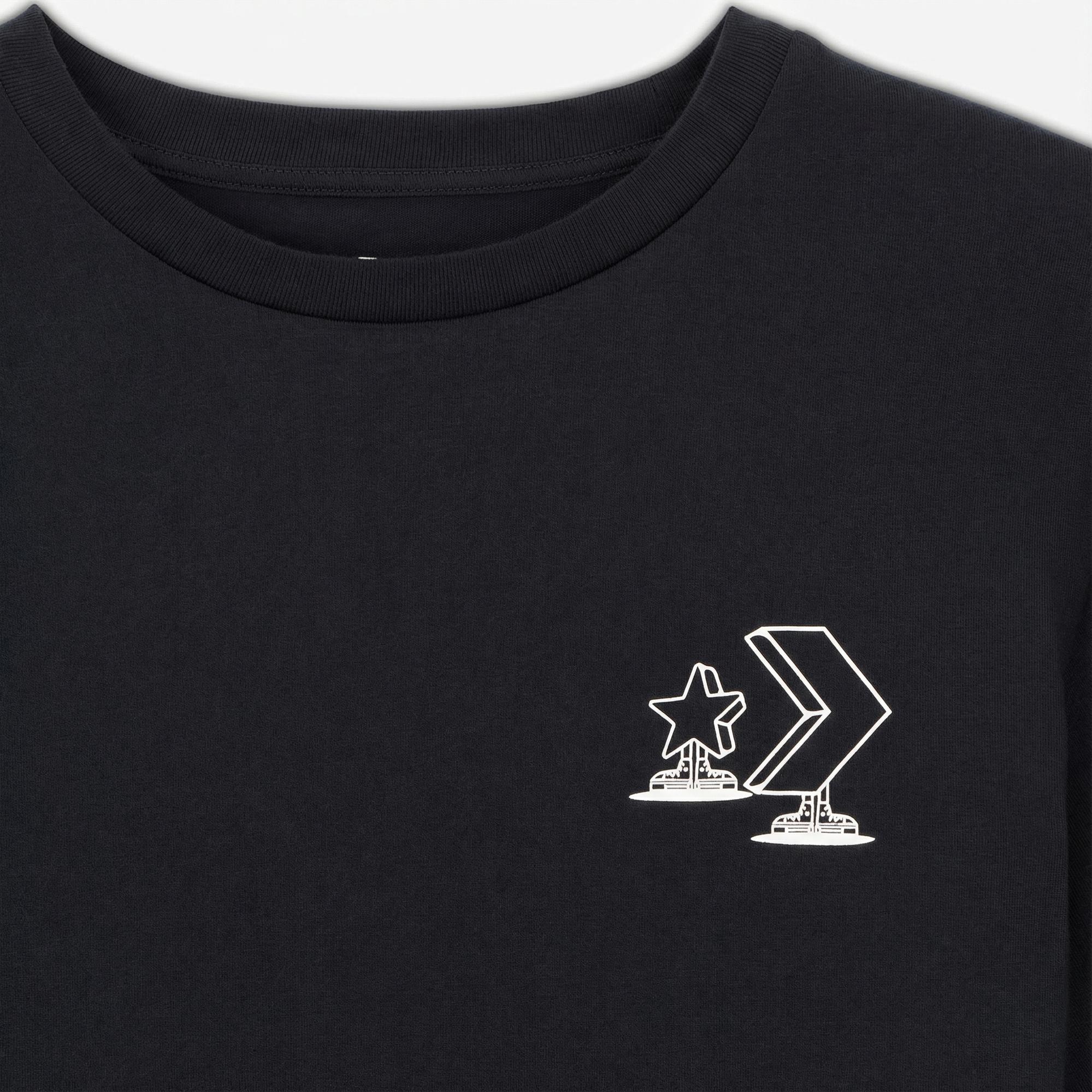 Converse Erkek Grafik Baskılı Siyah T-Shirt