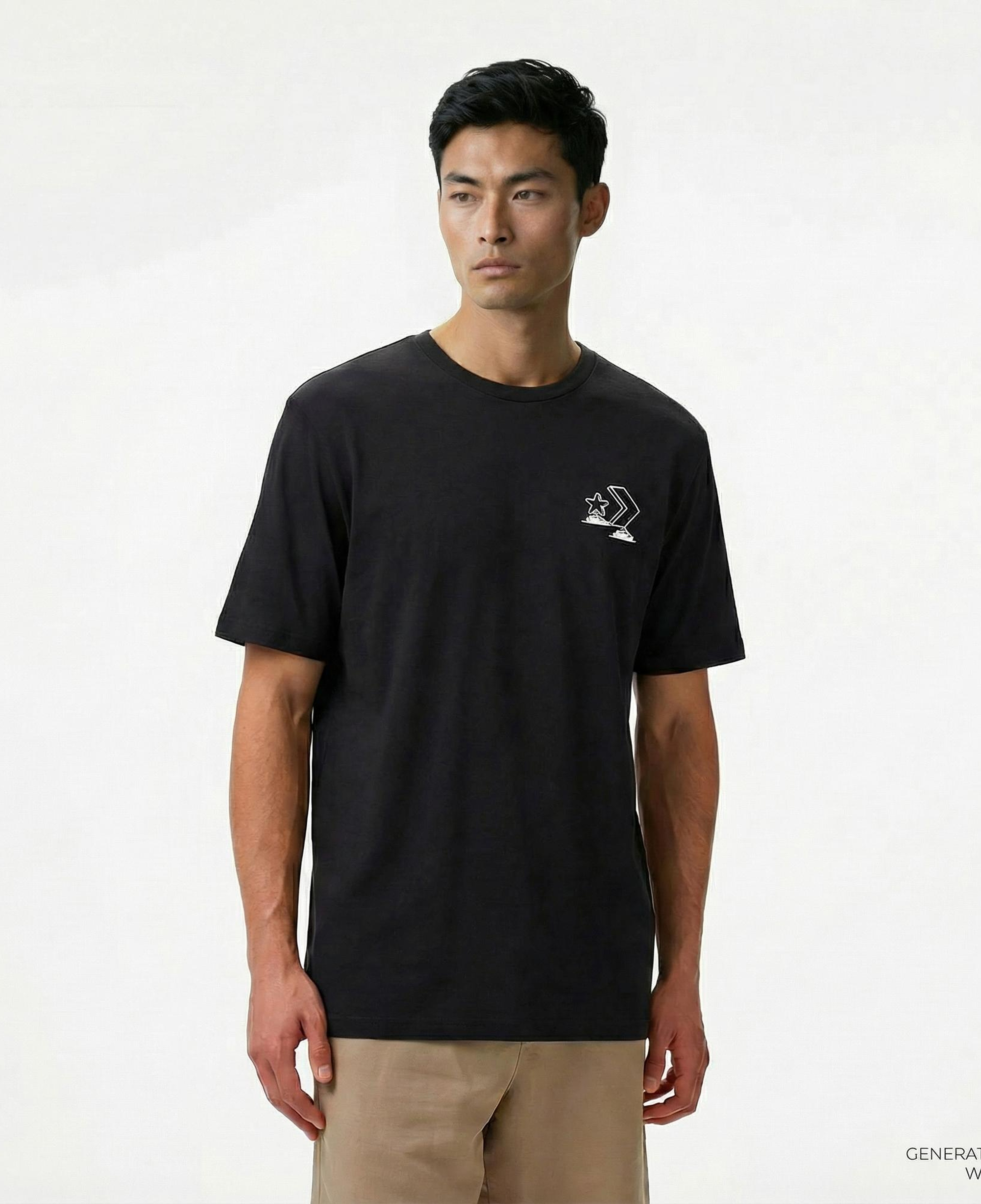 Converse Erkek Grafik Baskılı Siyah T-Shirt