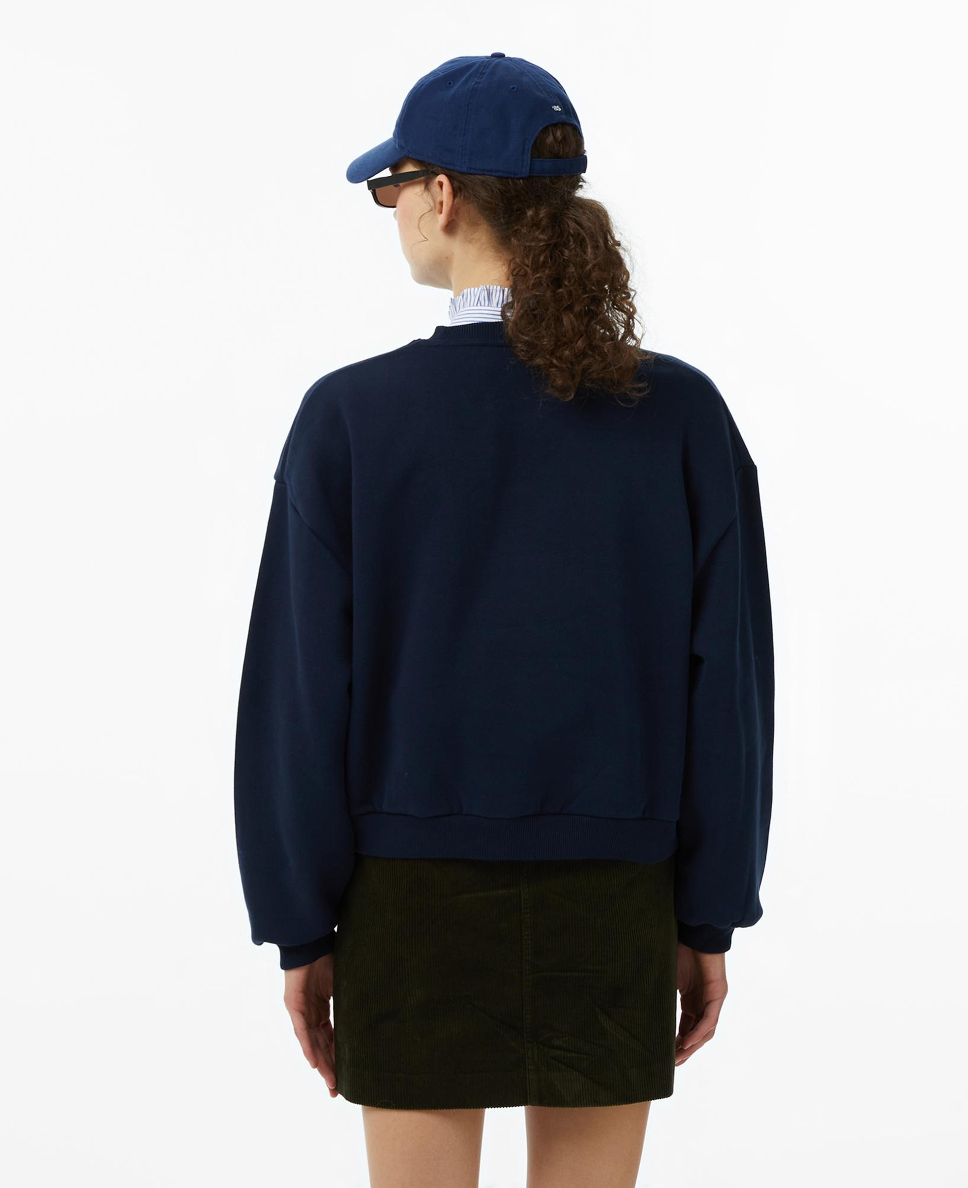 Tommy Hilfiger Varsity Crest Fleece Kadın Lacivert Sweatshirt