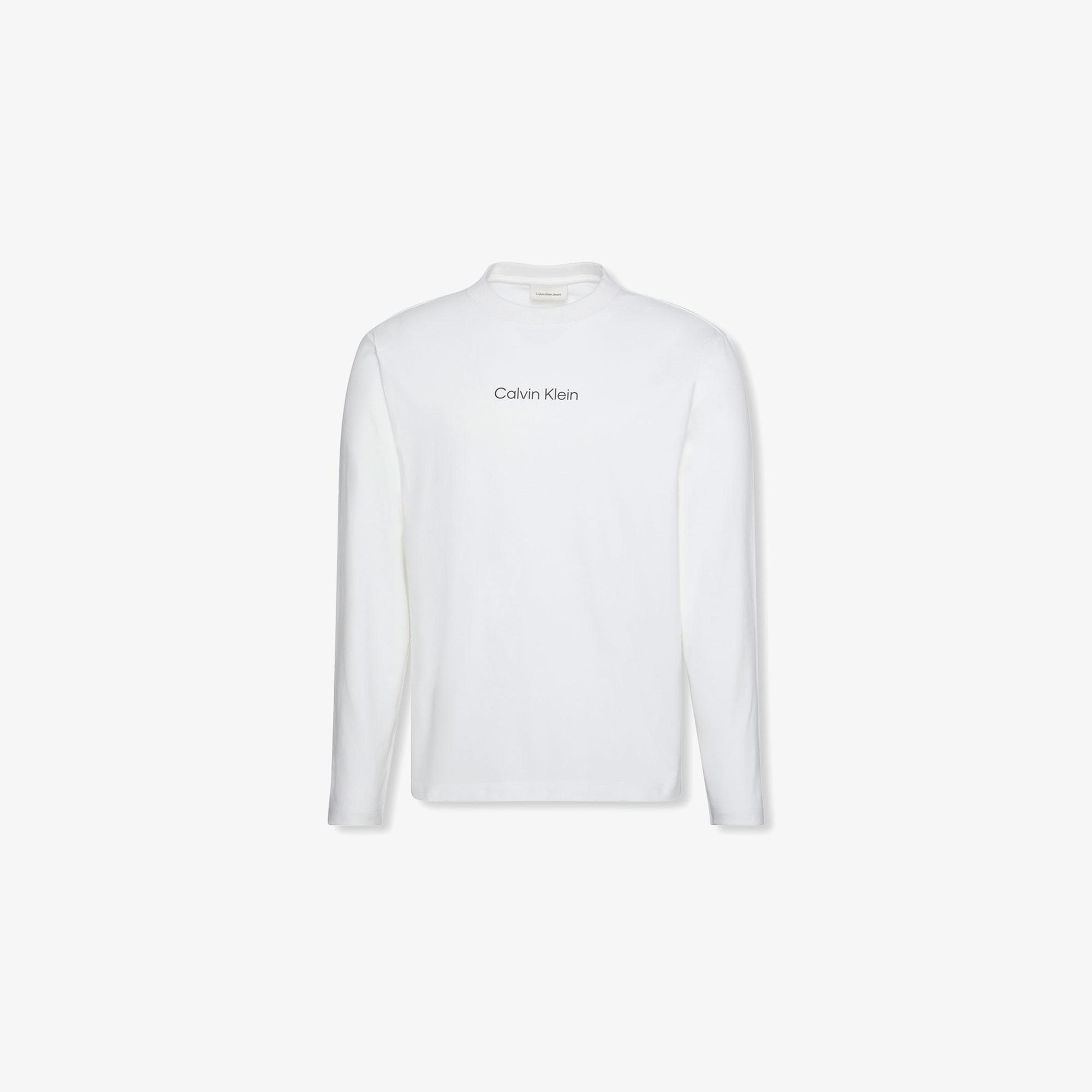 Calvin Klein Standard Logo Crew Erkek Beyaz T-Shirt