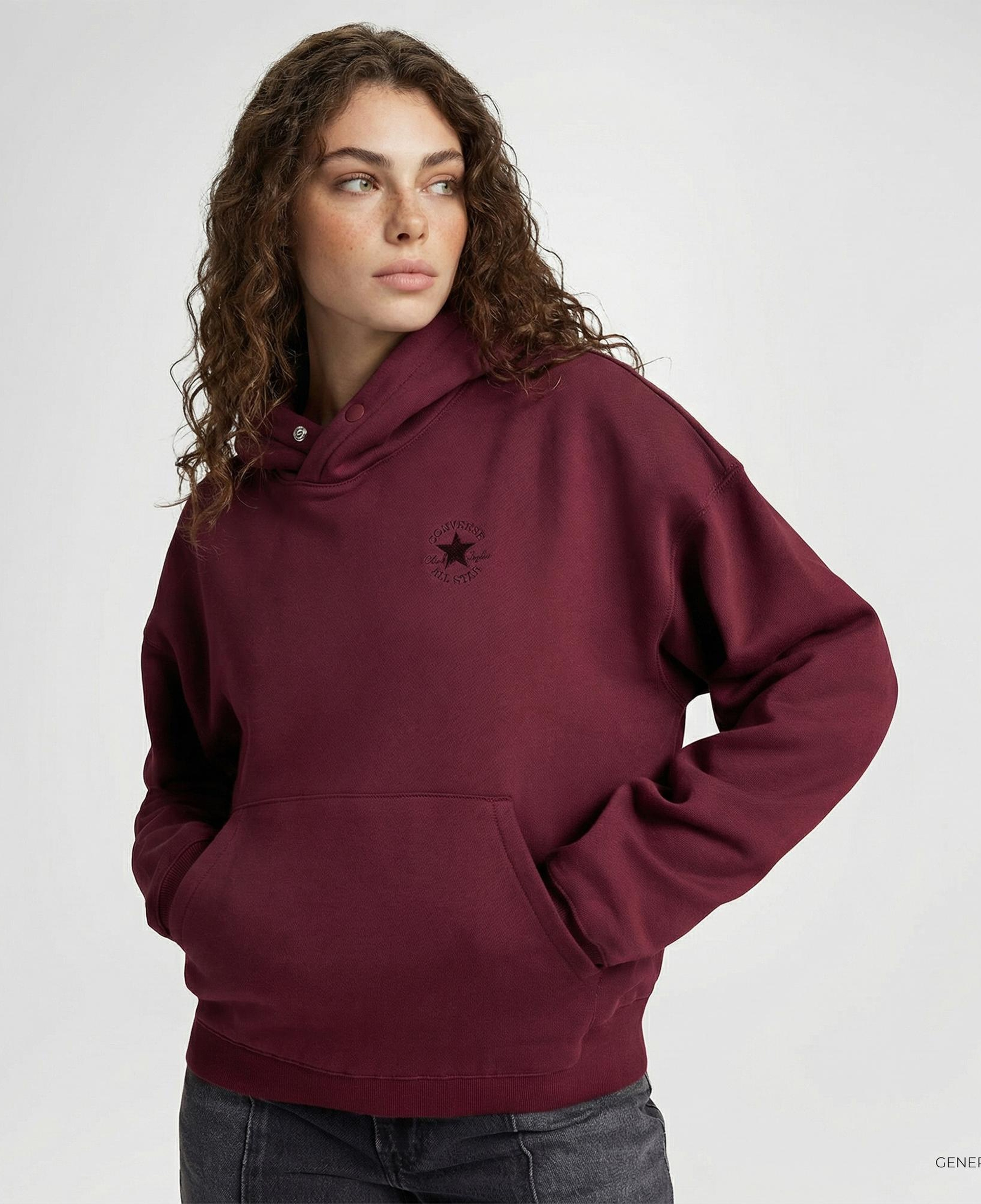 Converse Kadın Oversize Fit Bordo Hoodie
