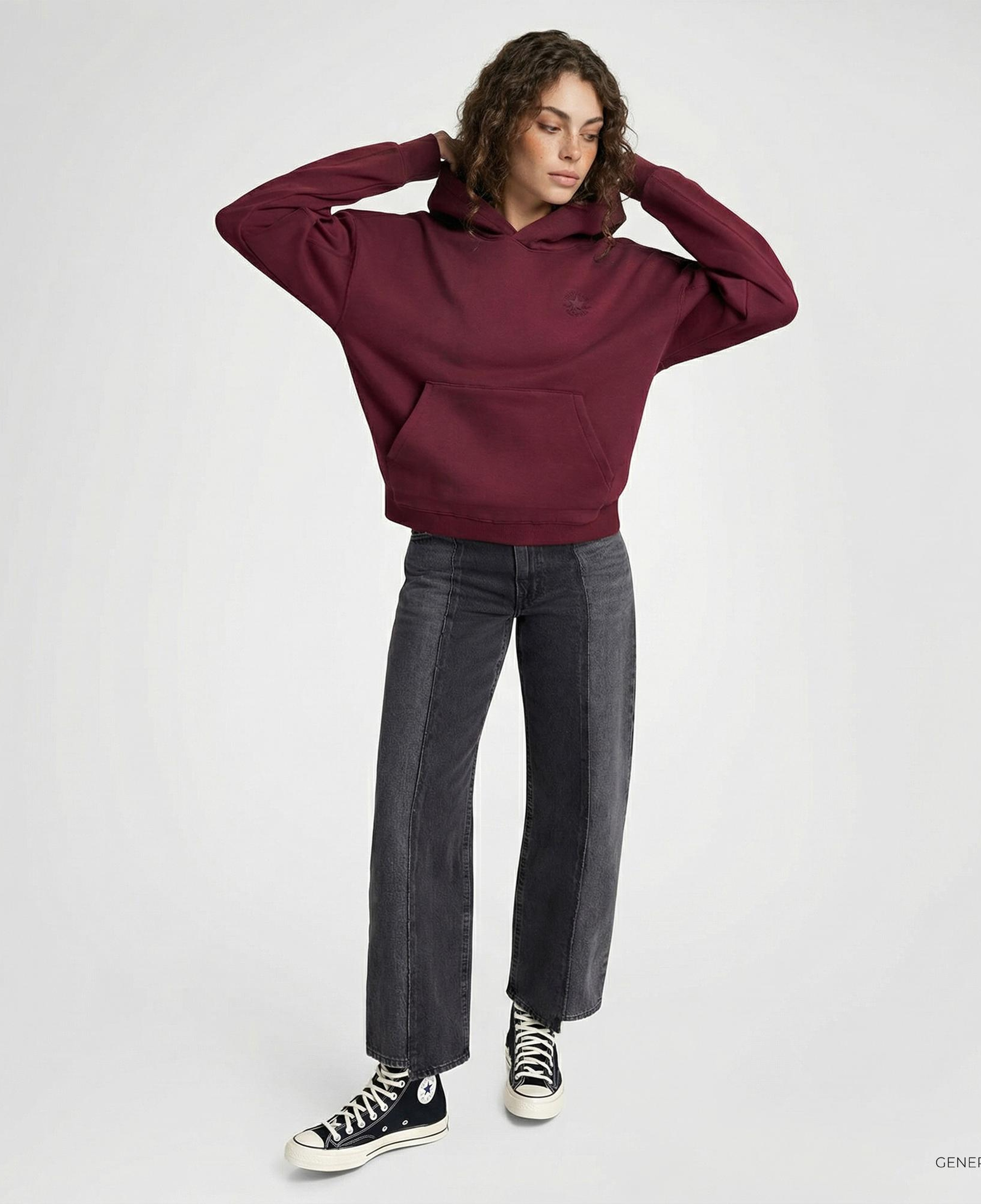 Converse Kadın Oversize Fit Bordo Hoodie