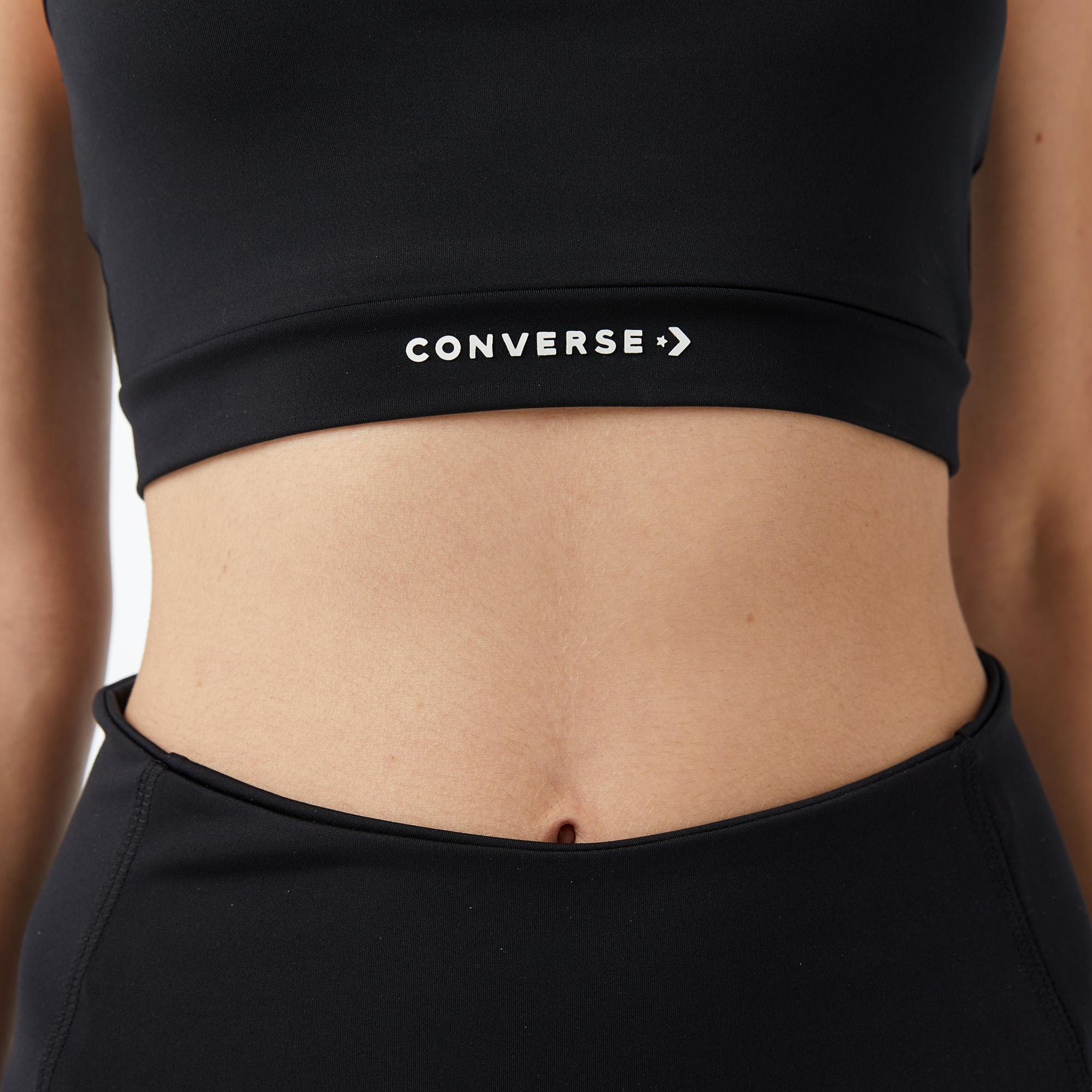 Converse Star Chevron Baskılı Kadın Siyah T-Shirt