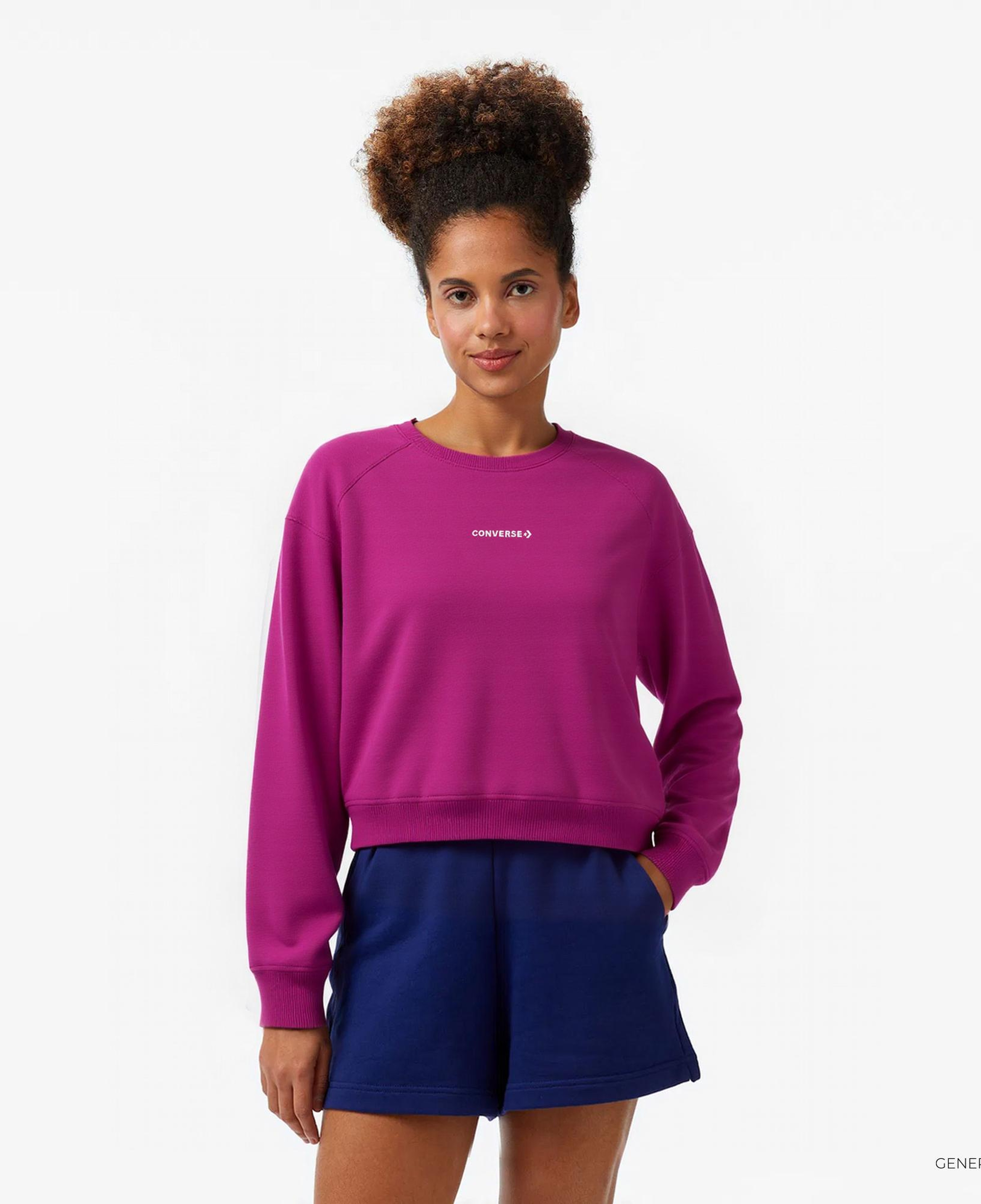 Converse Kadın Baskılı Mor Sweatshirt