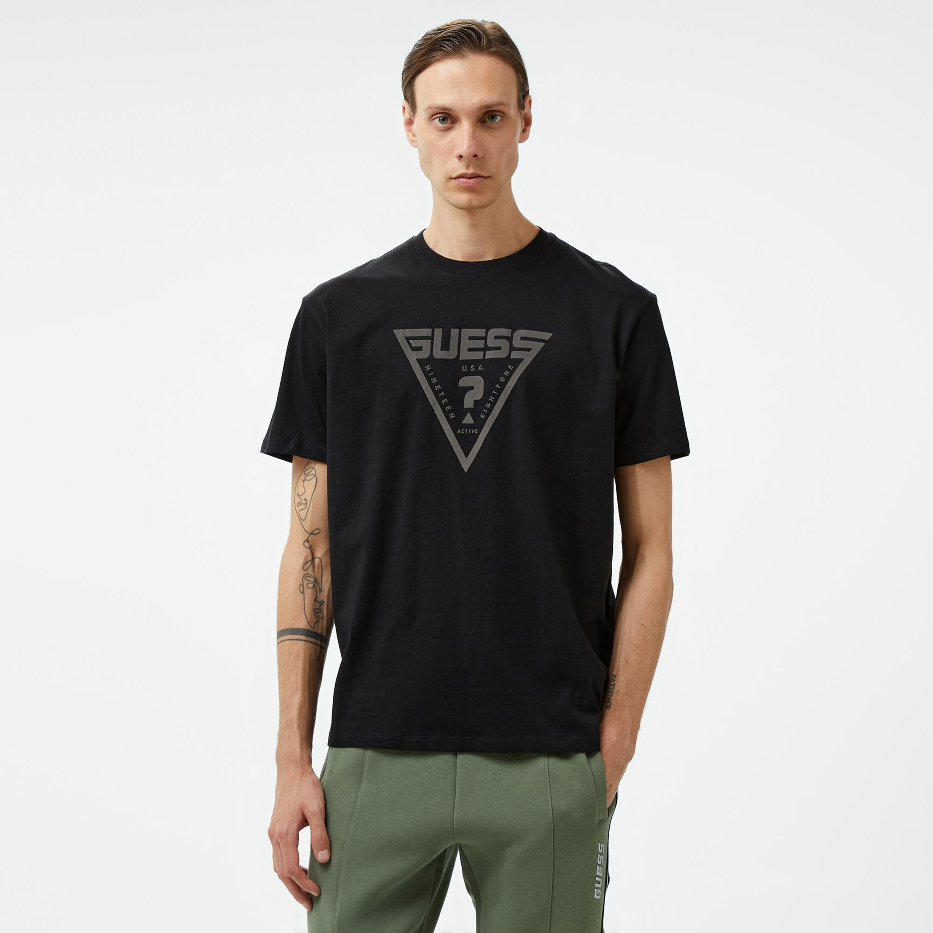 Guess Azha Erkek Siyah T-Shirt