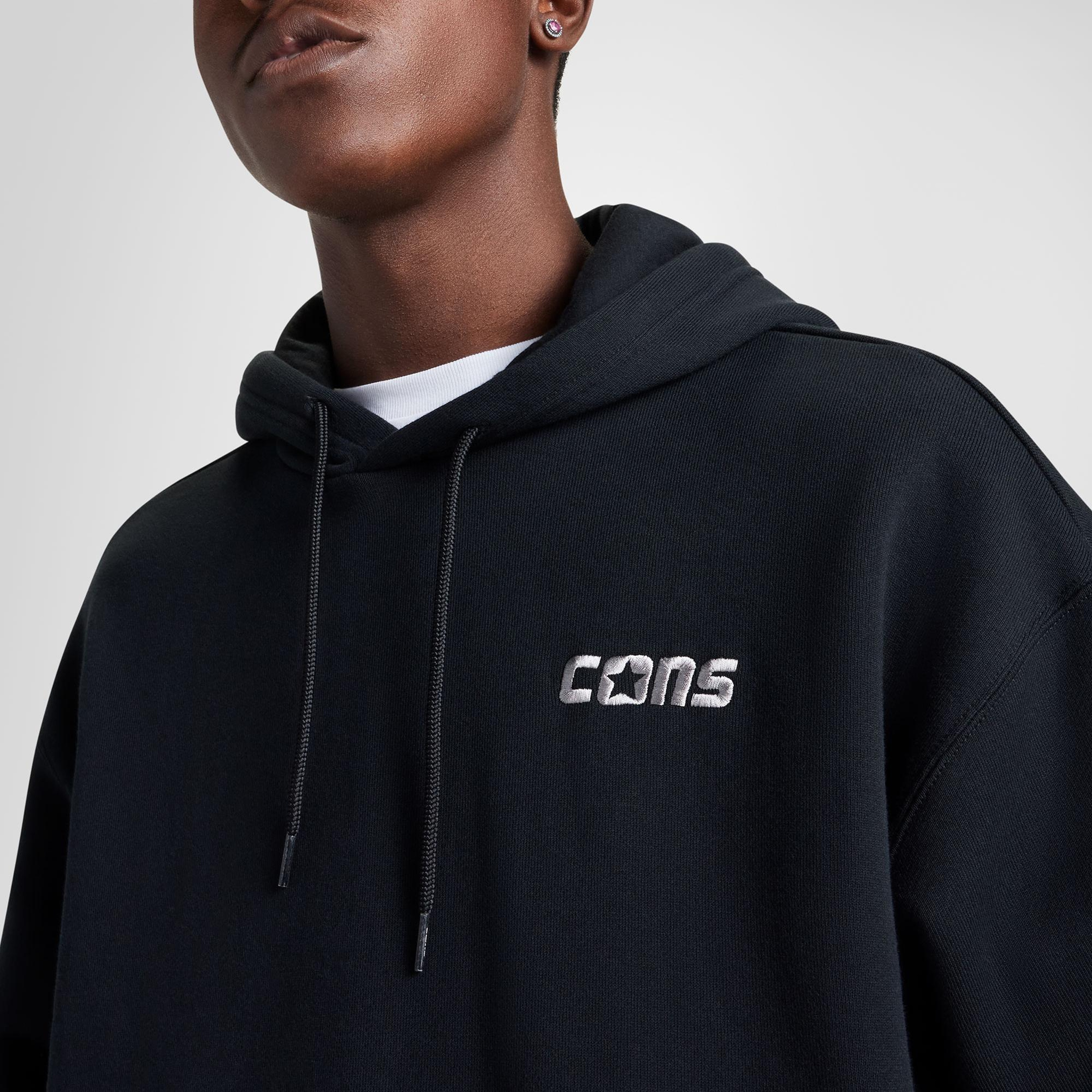 Converse Erkek Loose Fit Siyah Hoodie