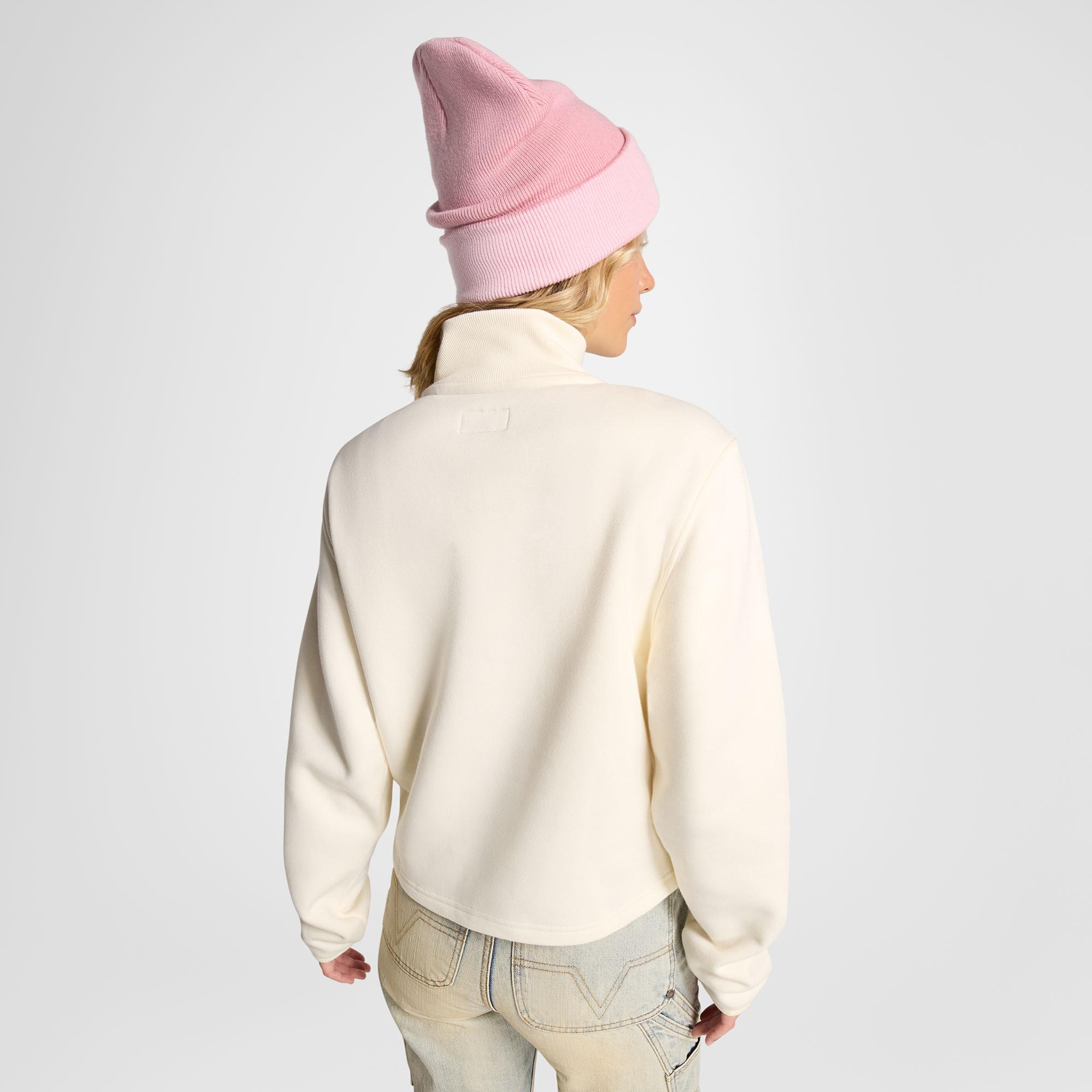 Converse Kadın Yarım Fermuarlı Krem Sweatshirt