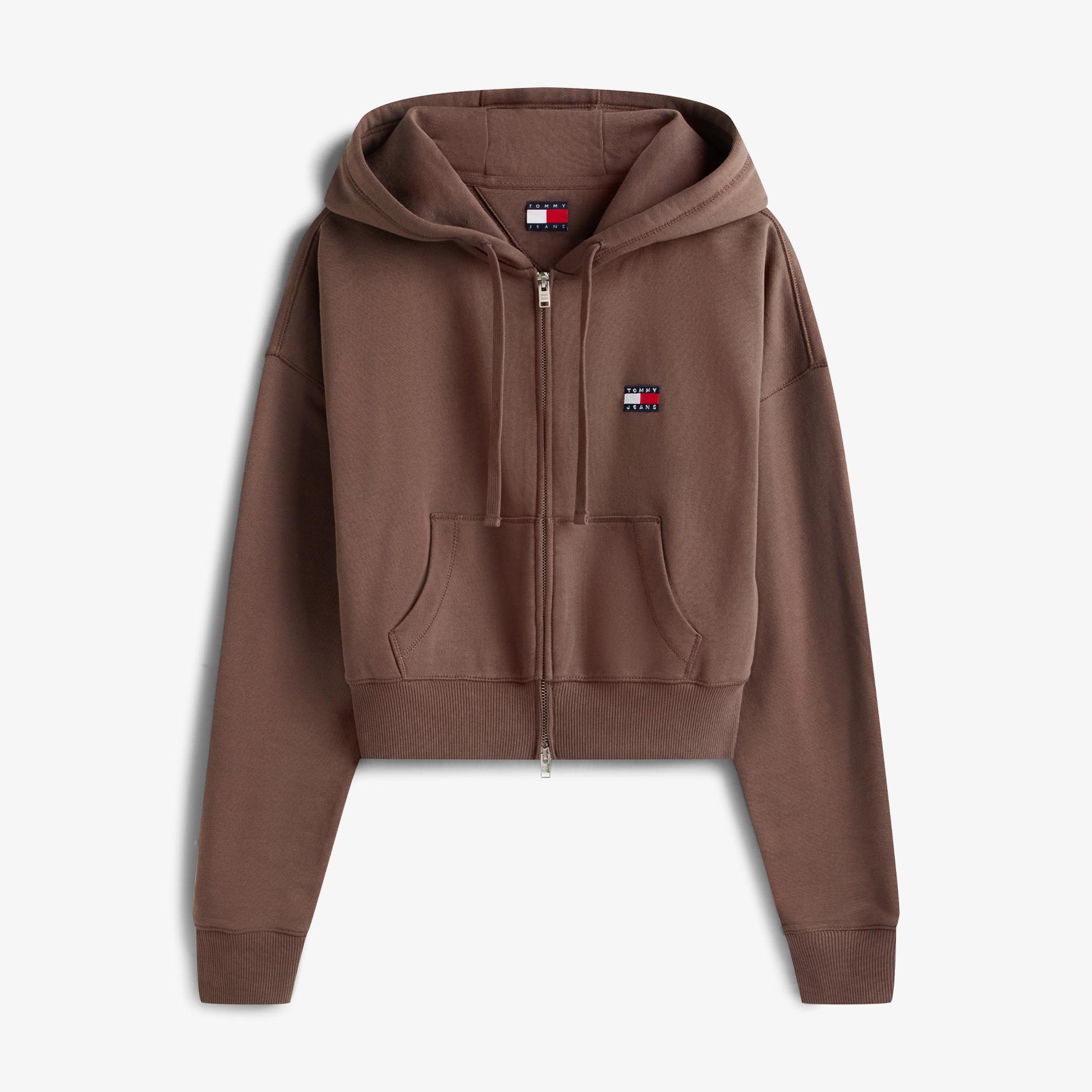 Tommy Hilfiger Badge Kadın Kahverengi Eşofman Üstü