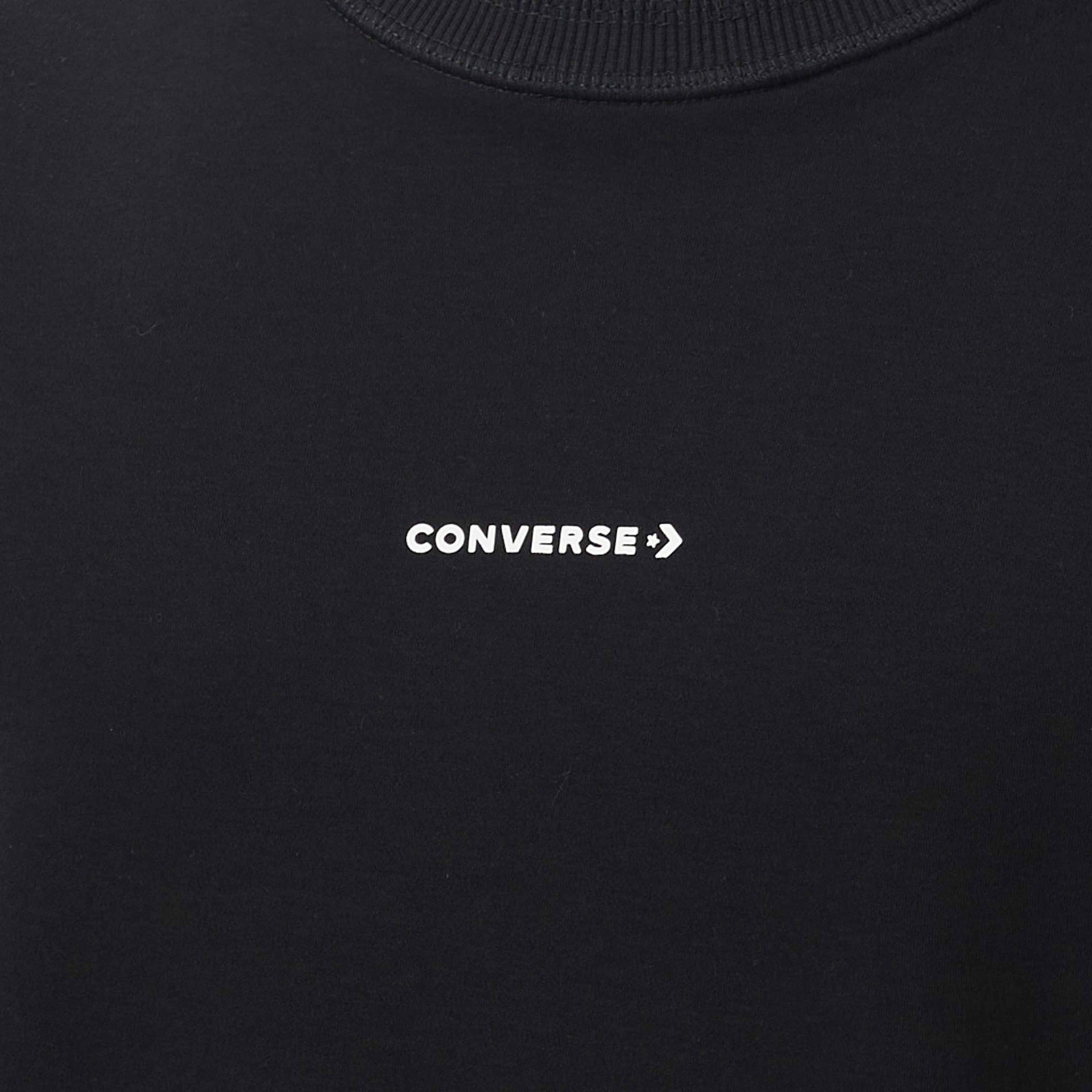 Converse Star Chevron Baskılı Oversize Fit Erkek Siyah T-Shirt