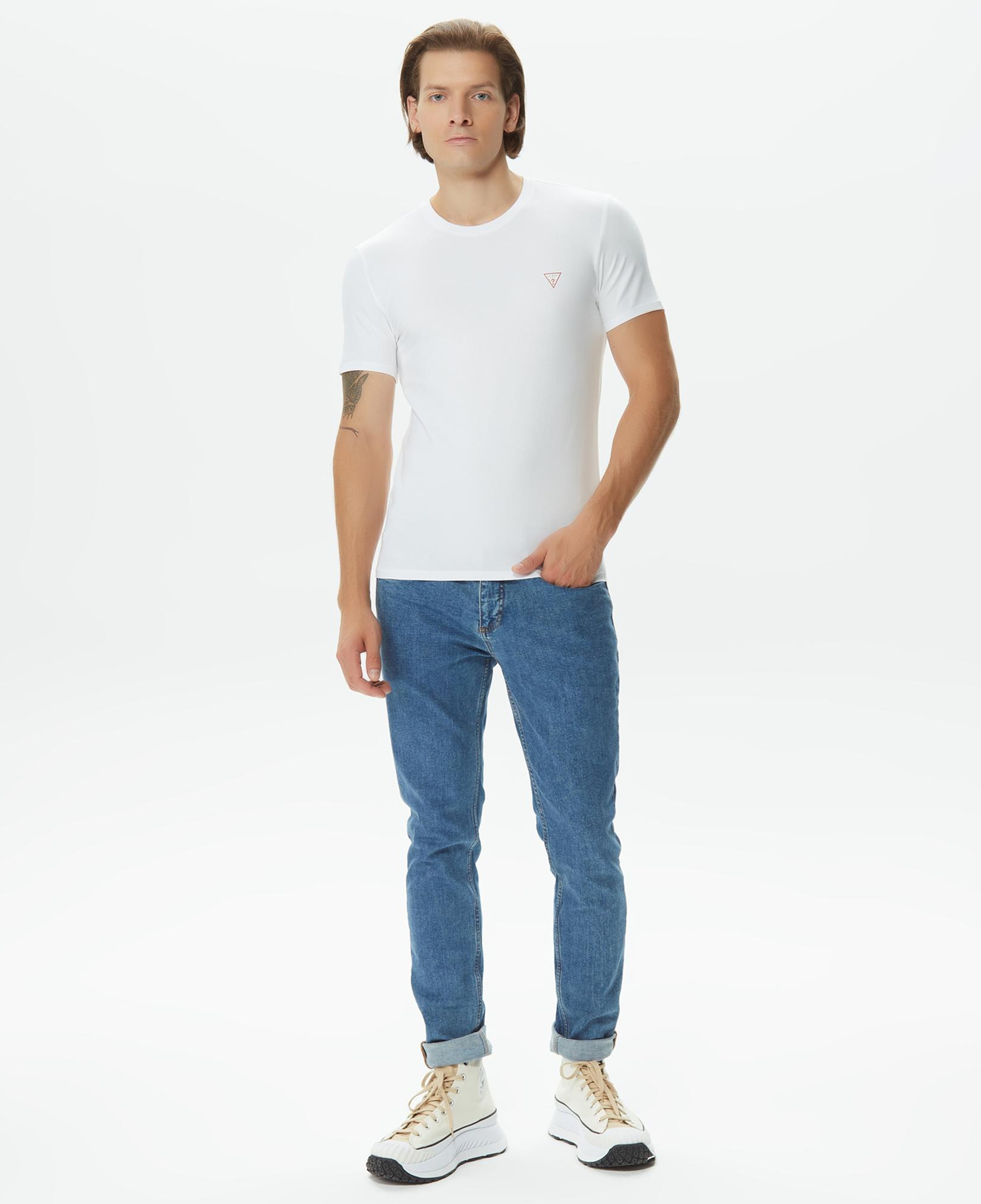 Guess Organic Stretch Jersey Erkek Beyaz T-Shirt