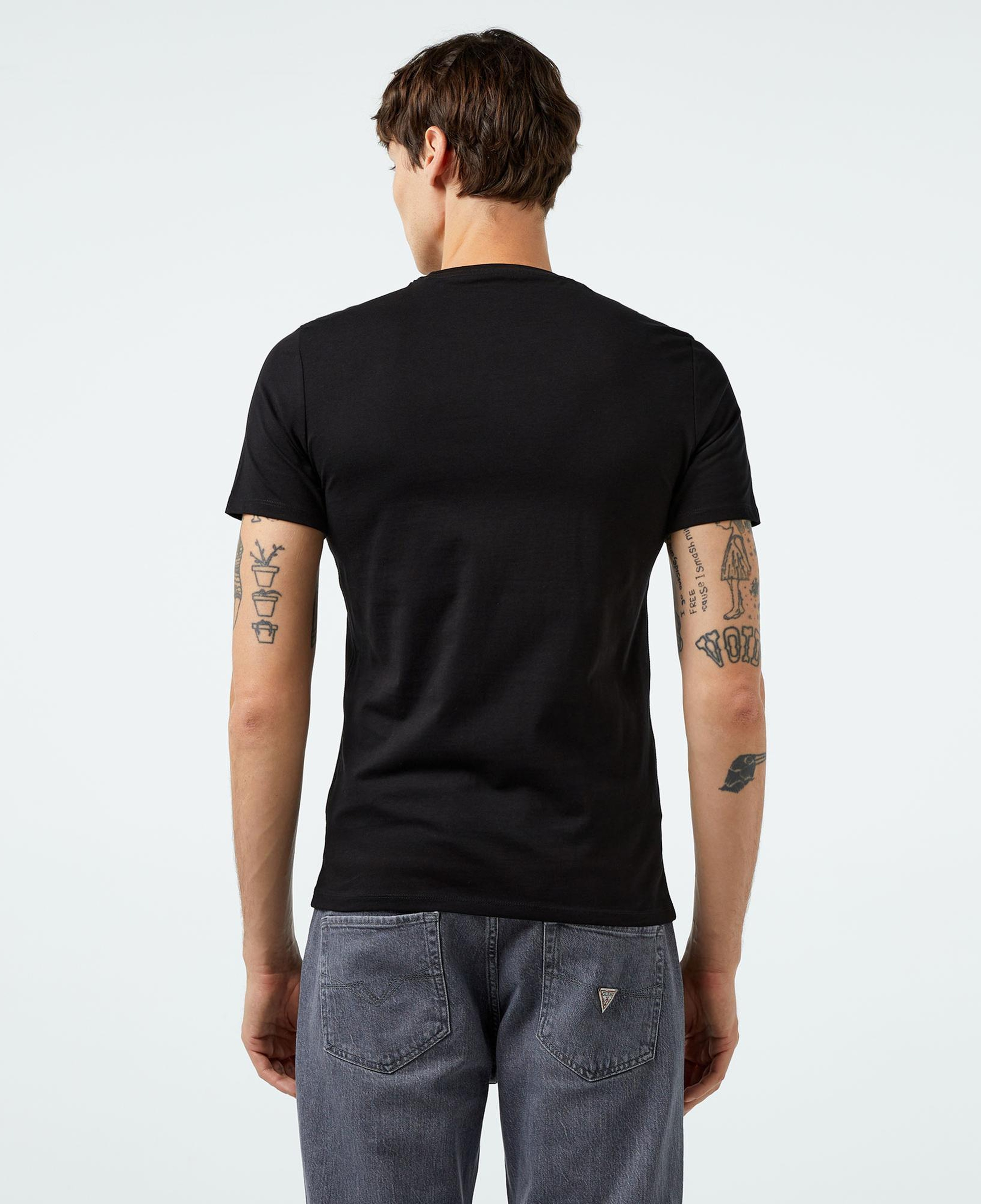 Guess Mid Organic Stream Jersey Erkek Siyah T-Shirt