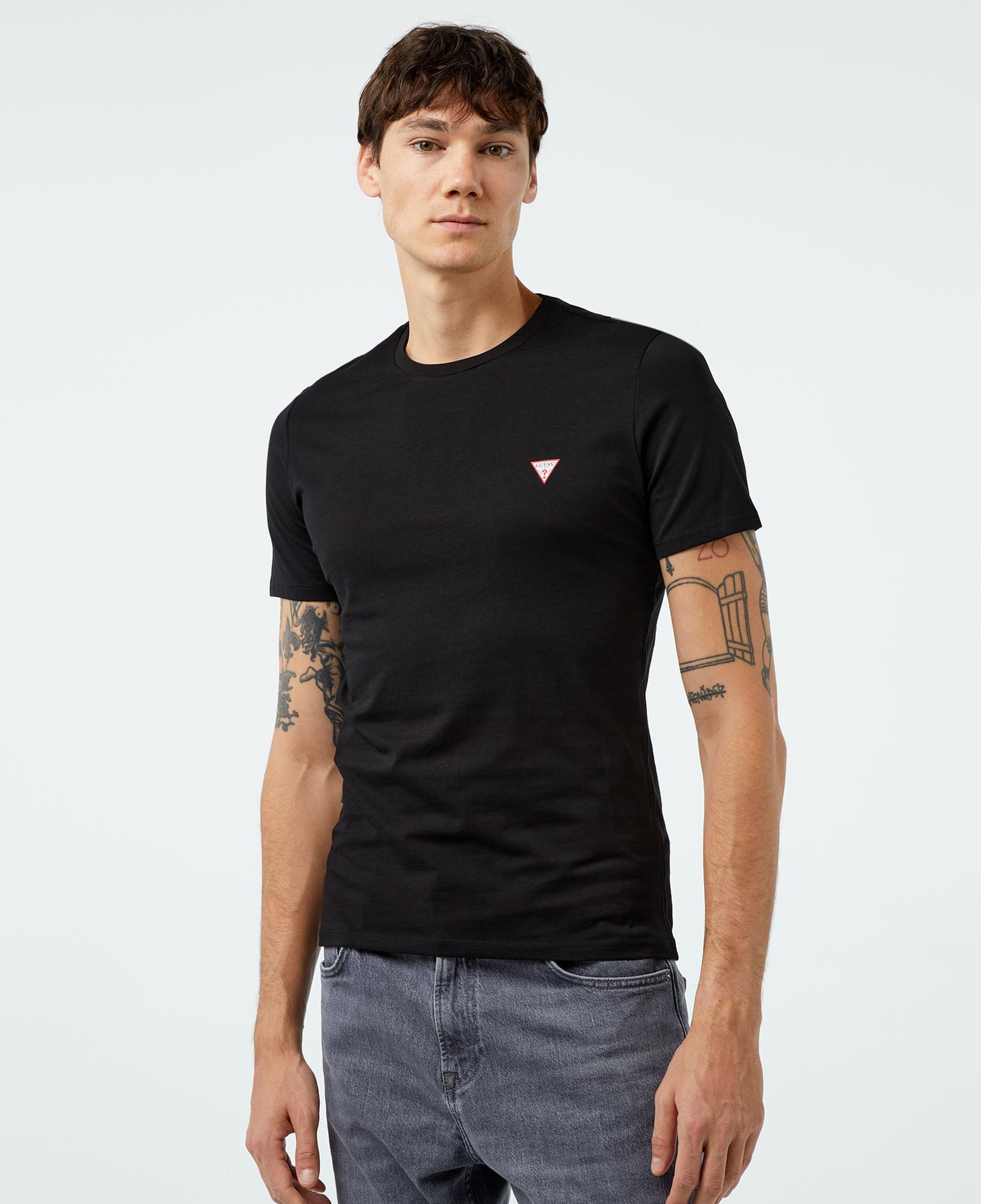 Guess Mid Organic Stream Jersey Erkek Siyah T-Shirt