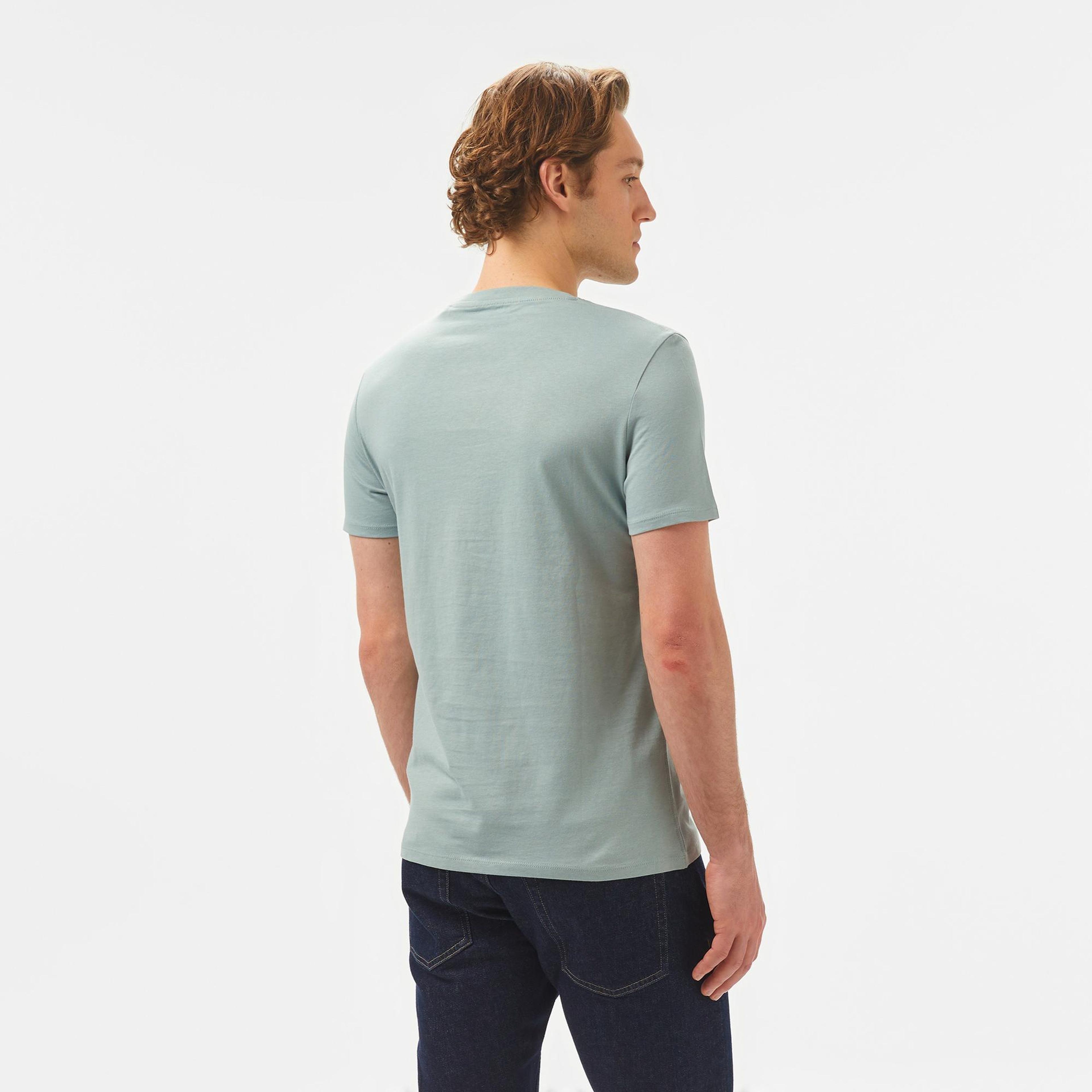 Guess Original Logo Mid Organic Stream Jersey Erkek Gri T-Shirt