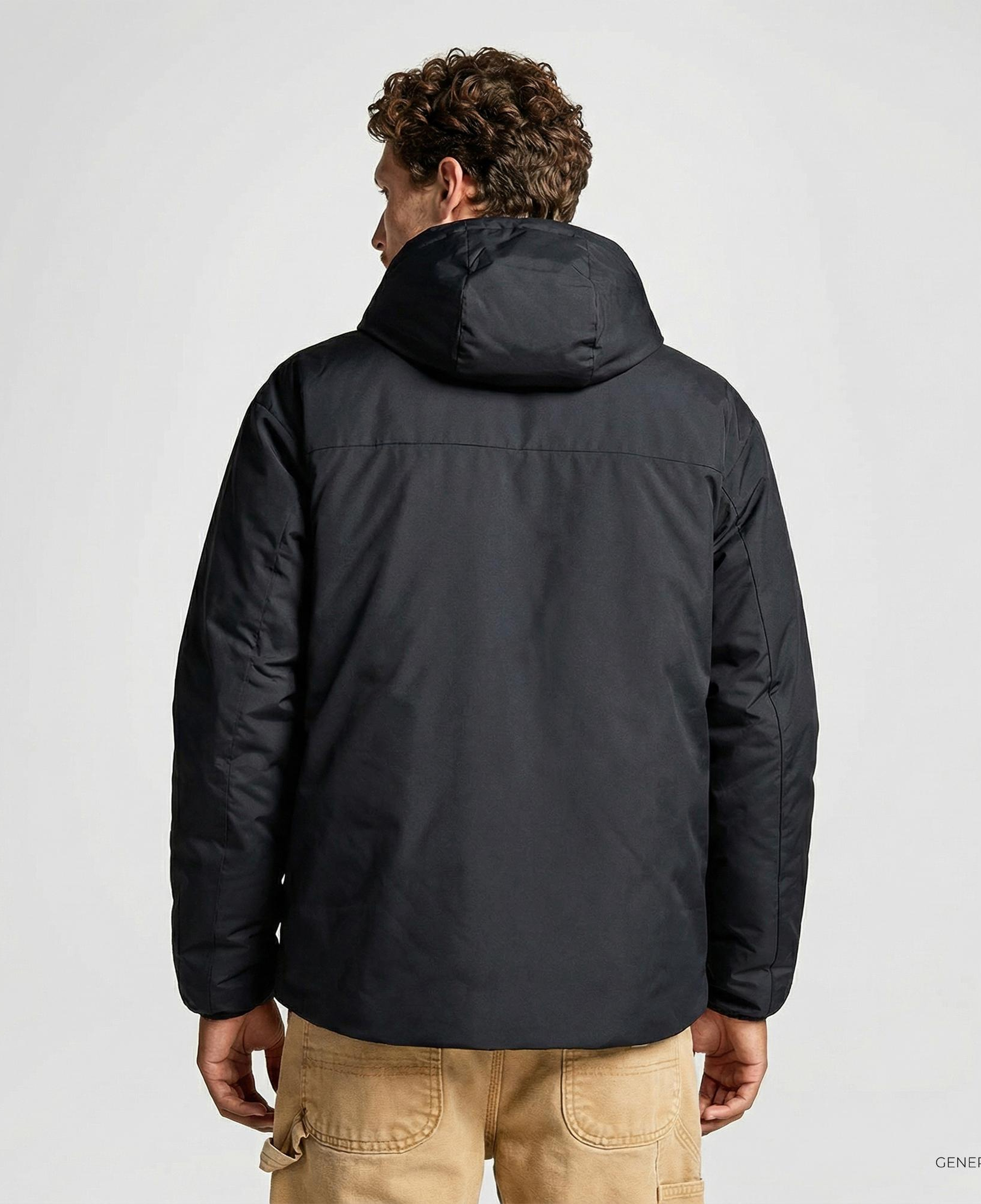 Converse Erkek Kapüşonlu Renk Bloklu Siyah Mont