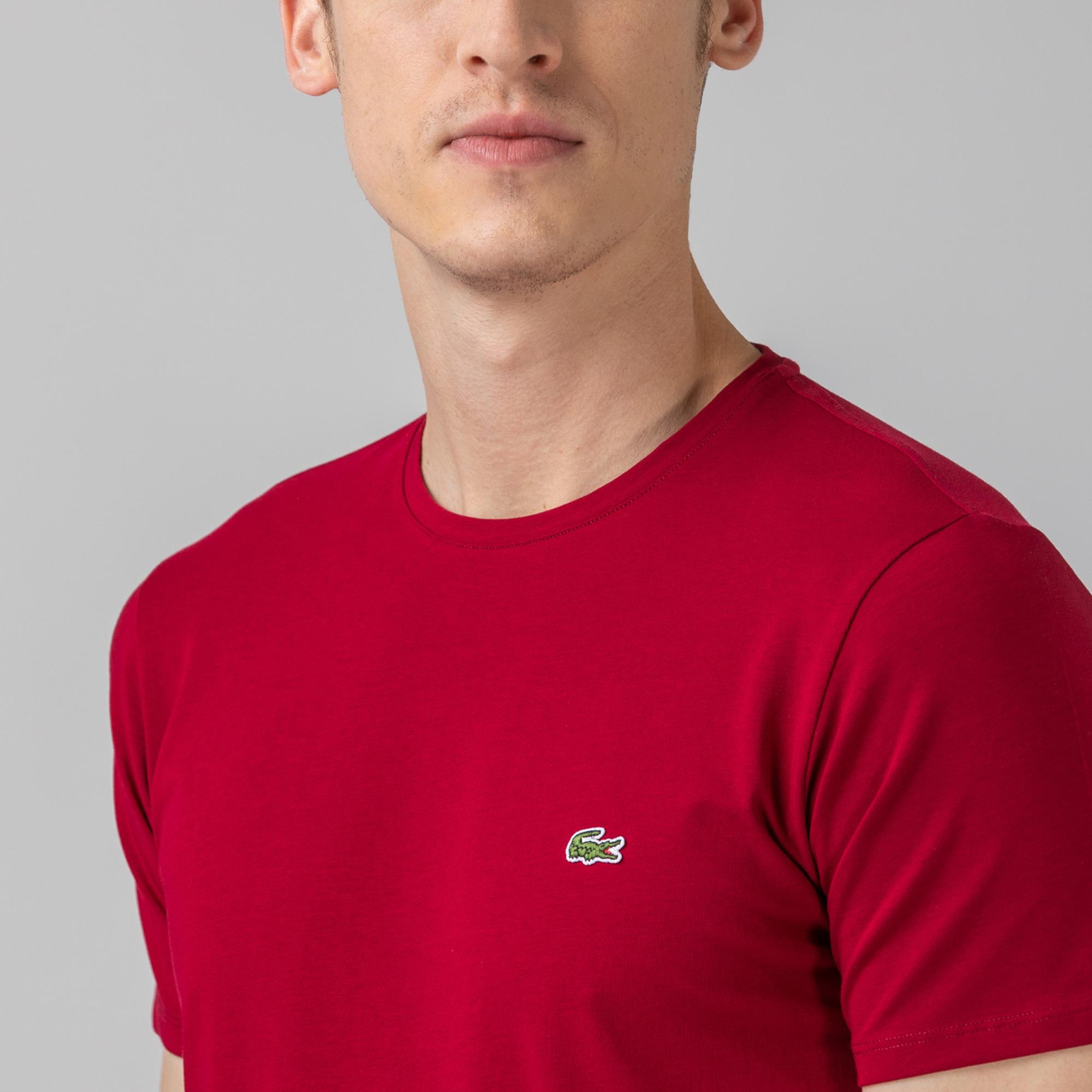 Lacoste Erkek Slim Fit Bisiklet Yaka Bordo T-Shirt