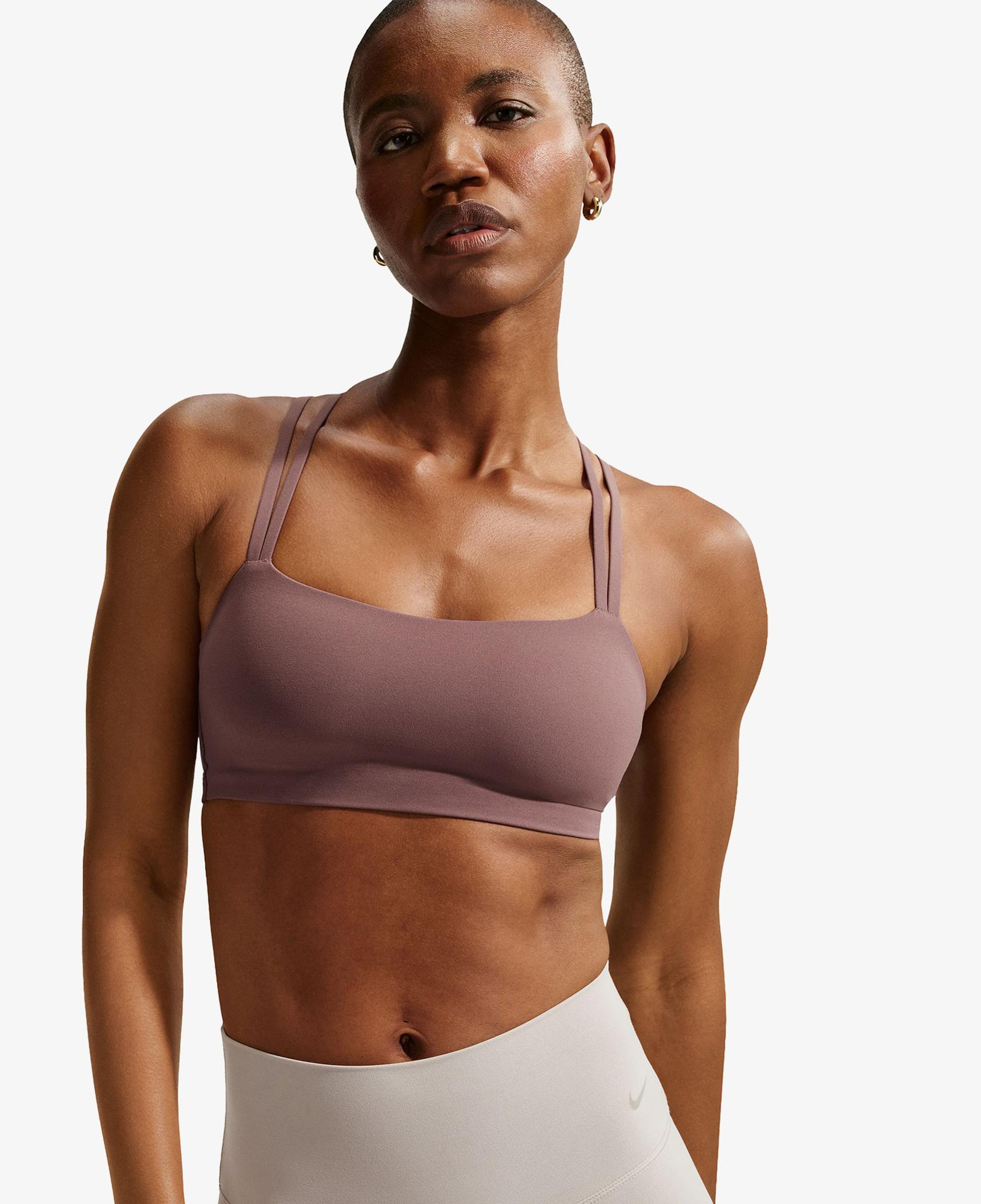 Nike Dri-Fit Zenvy Strappy Kadın Pembe Bra