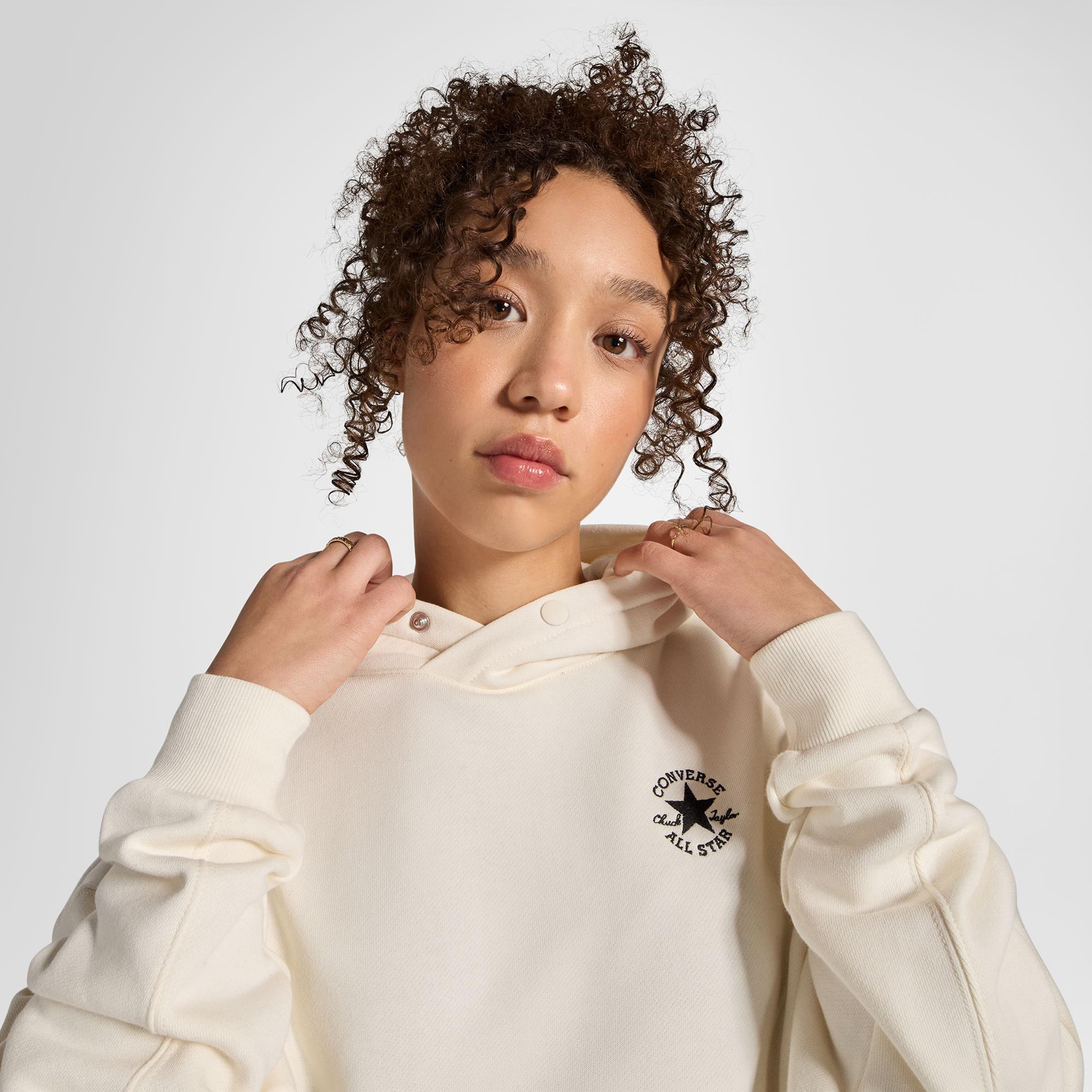 Converse Kadın Oversize Fit Krem Hoodie