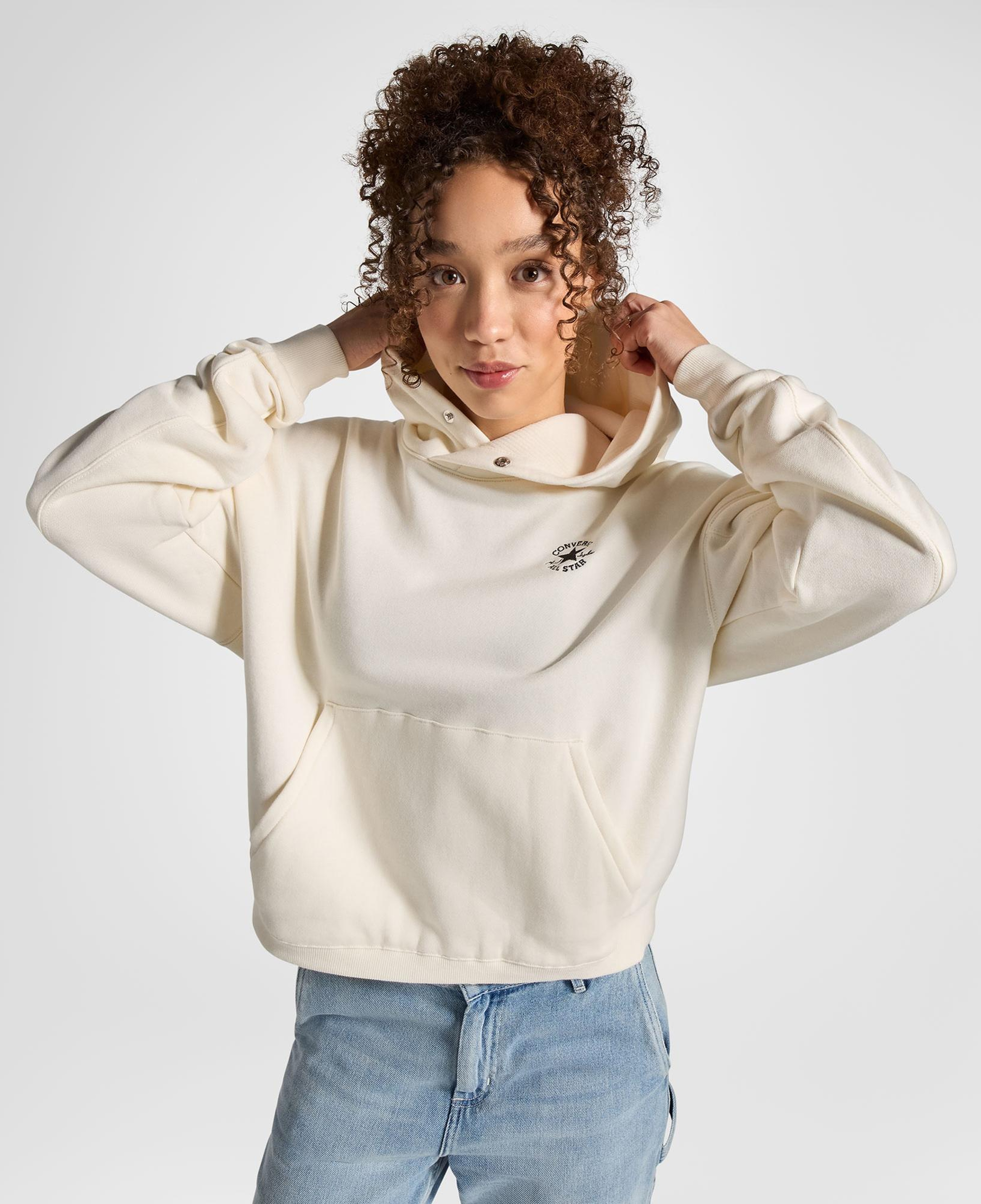 Converse Kadın Oversize Fit Krem Hoodie