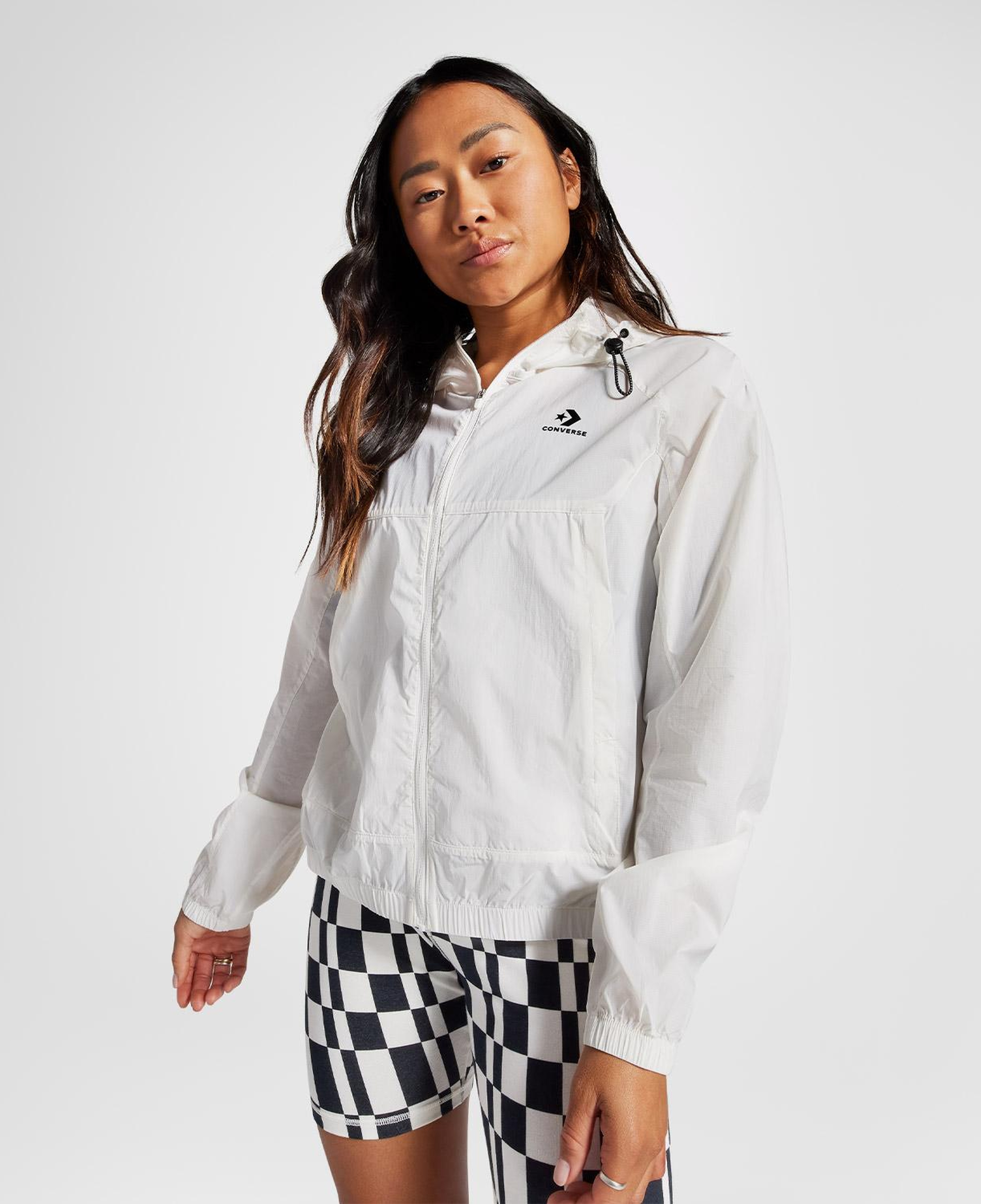Converse Kadın Renk Bloklu Beyaz Rüzgarlık