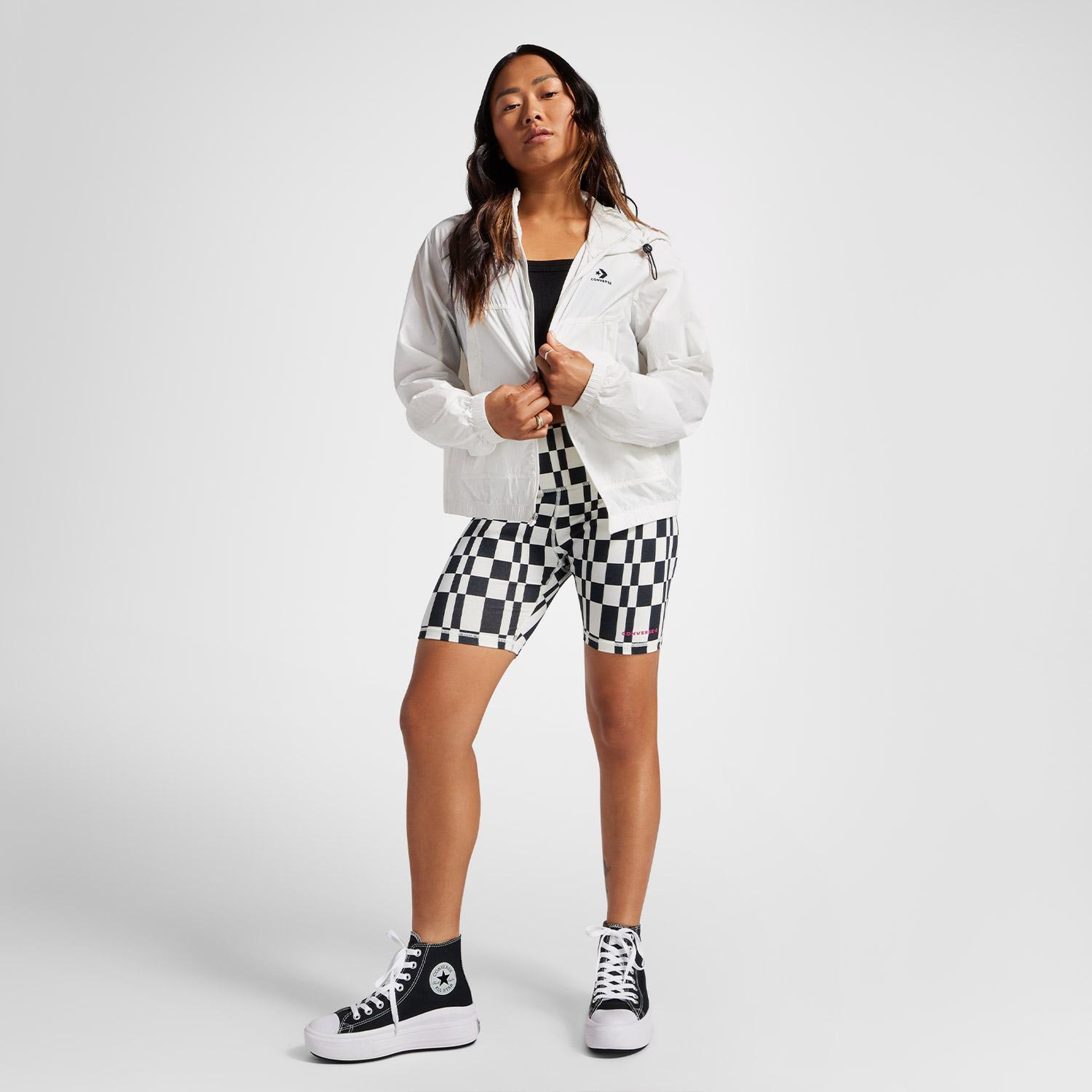 Converse Kadın Renk Bloklu Beyaz Rüzgarlık