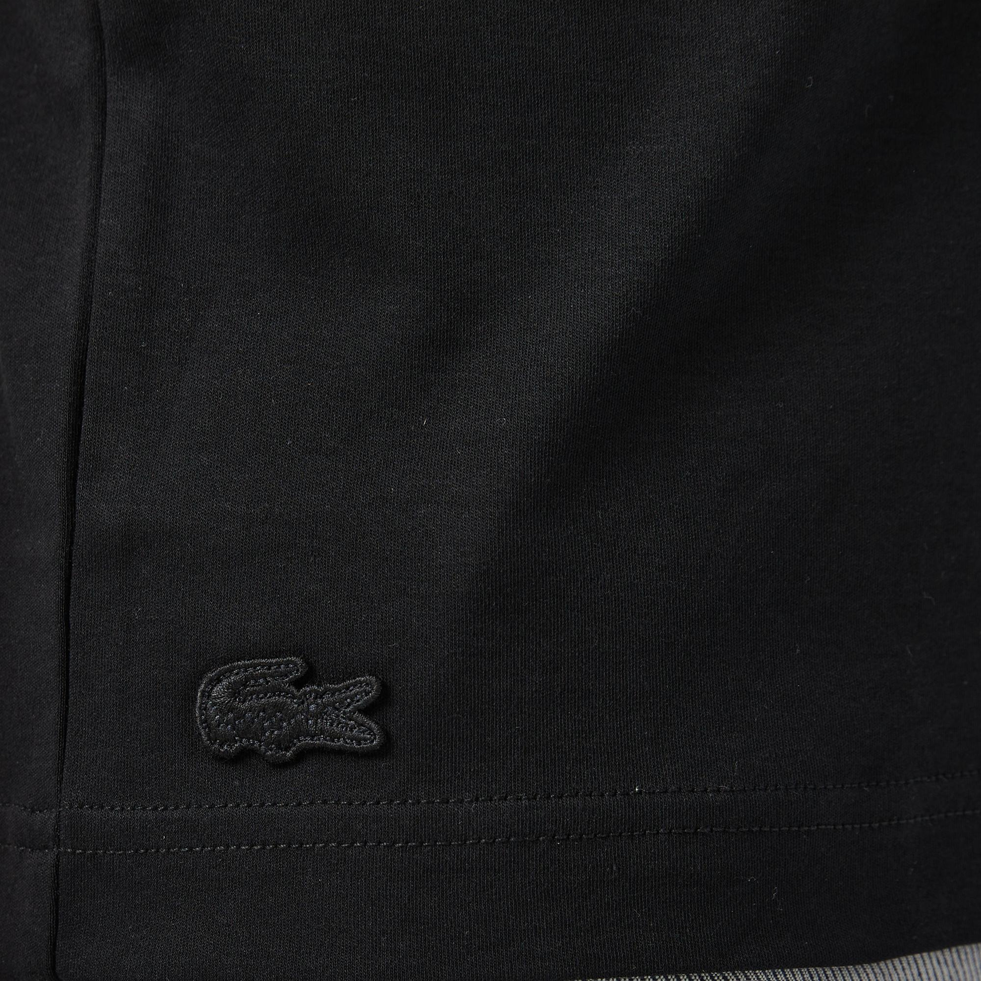Lacoste Erkek Slim Fit Bisiklet Yaka Baskılı Siyah T-Shirt