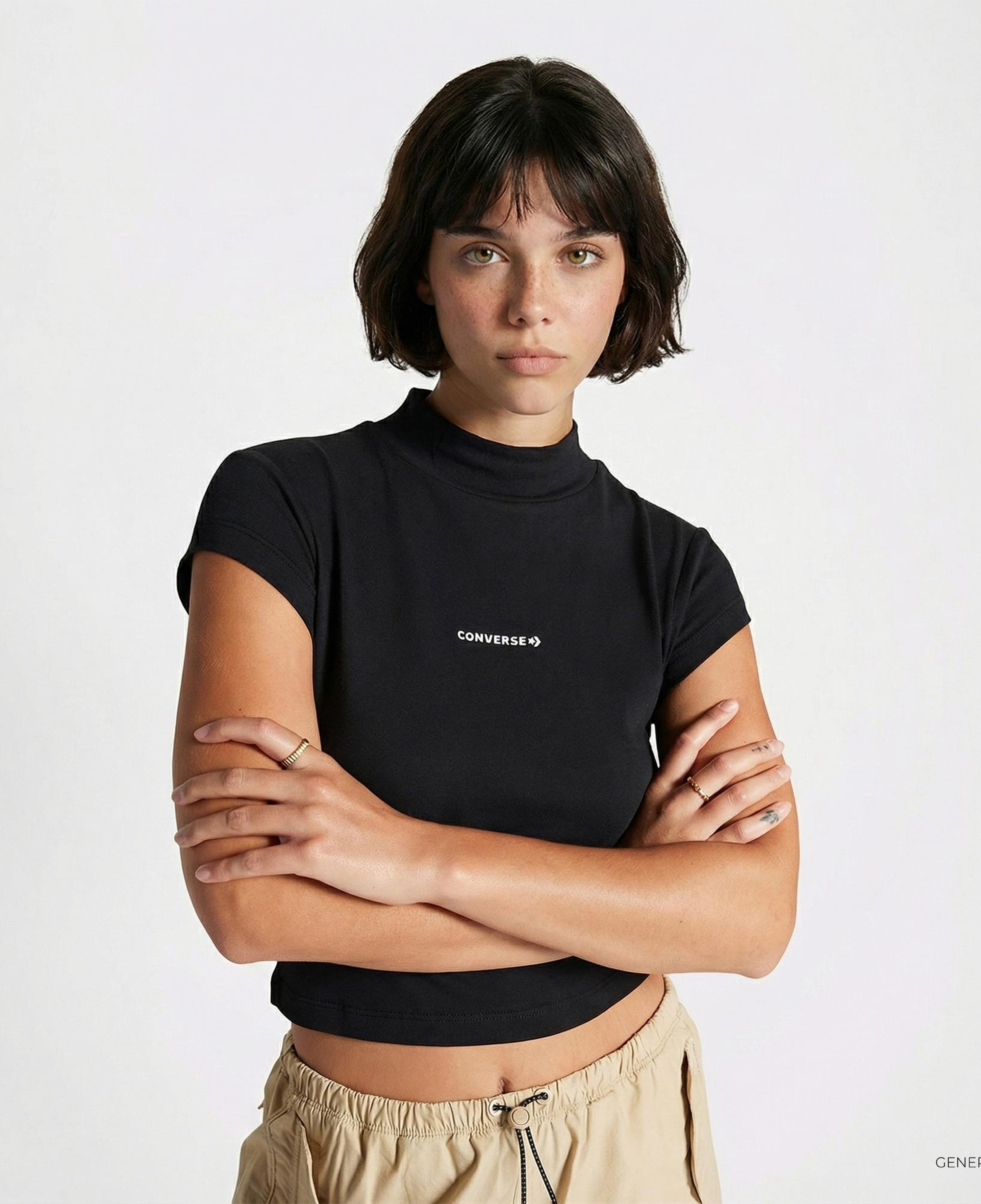 Converse Wordmark Kadın Siyah Top T-Shirt