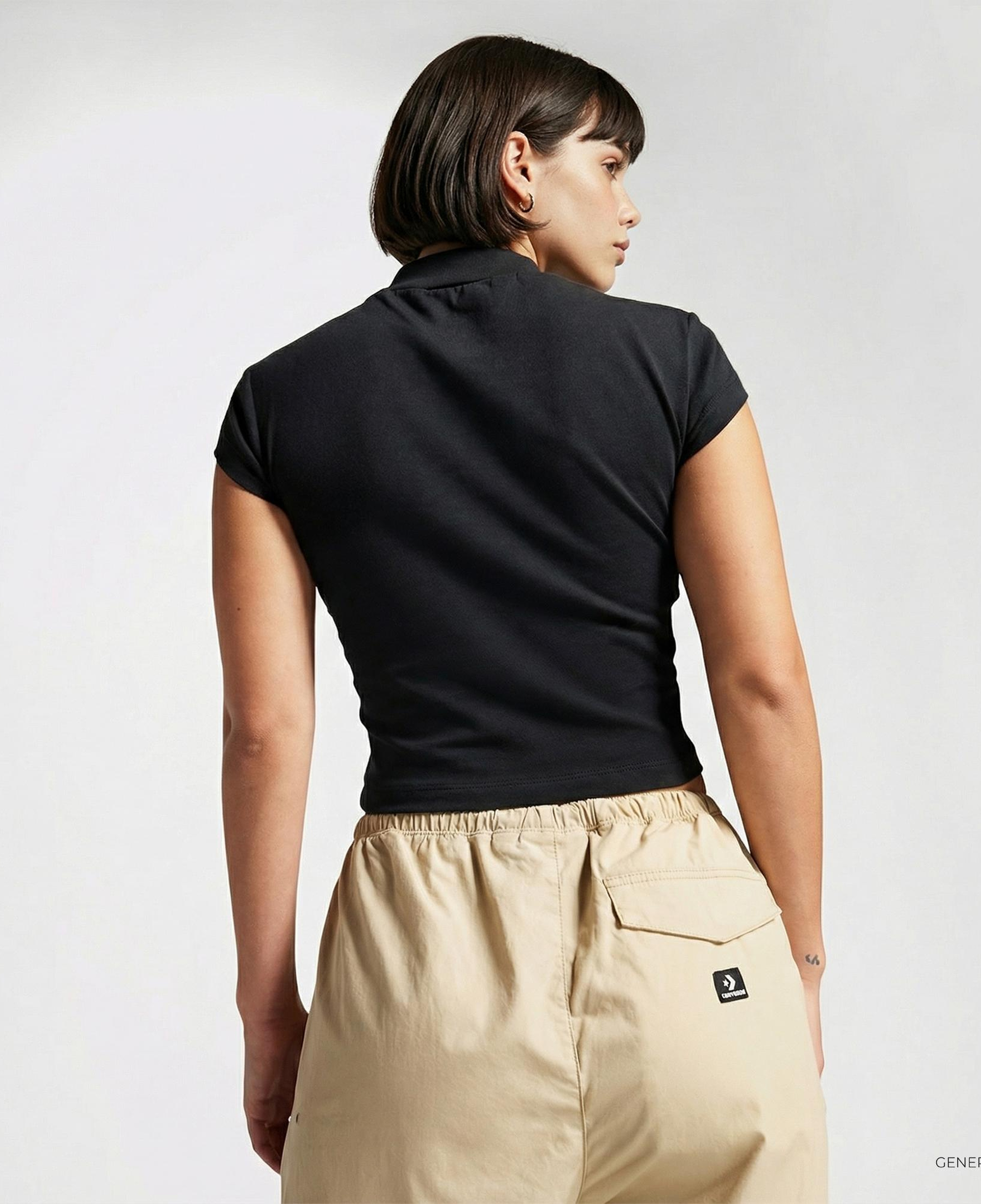 Converse Wordmark Kadın Siyah Top T-Shirt