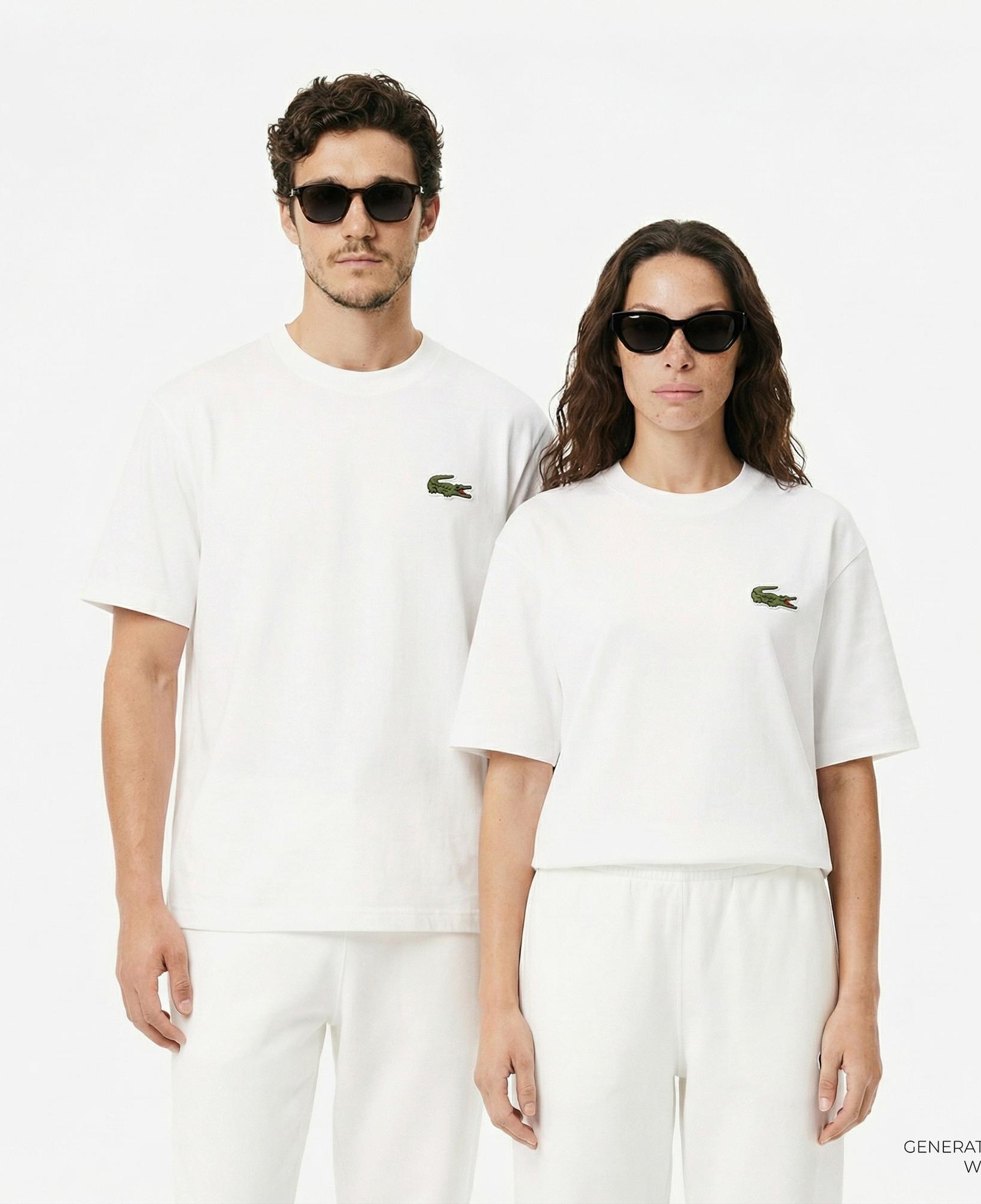 Lacoste Unisex Loose Fit Bisiklet Yaka Beyaz T-Shirt