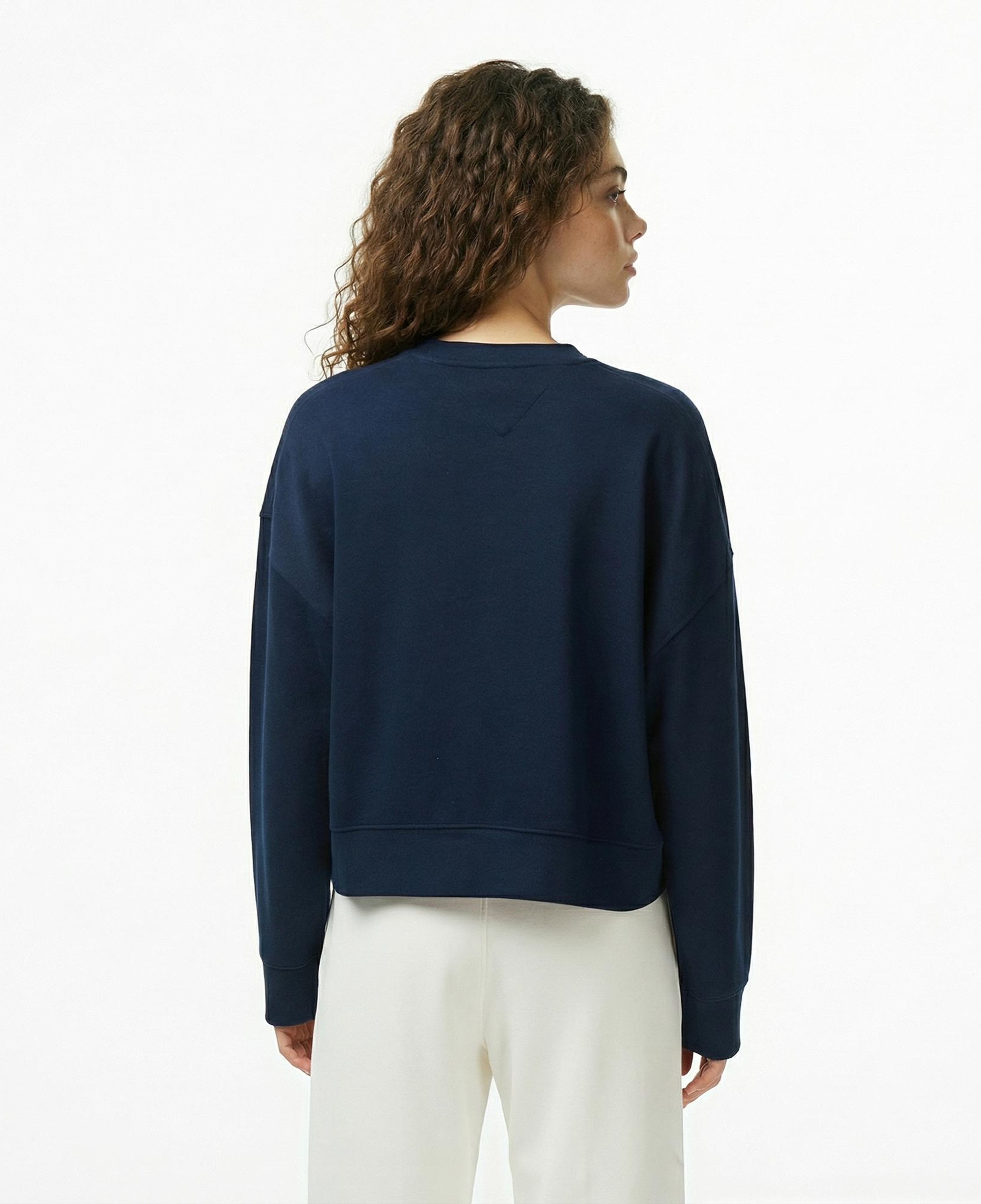 Tommy Hilfiger Script Pique Kadın Lacivert Hoodie