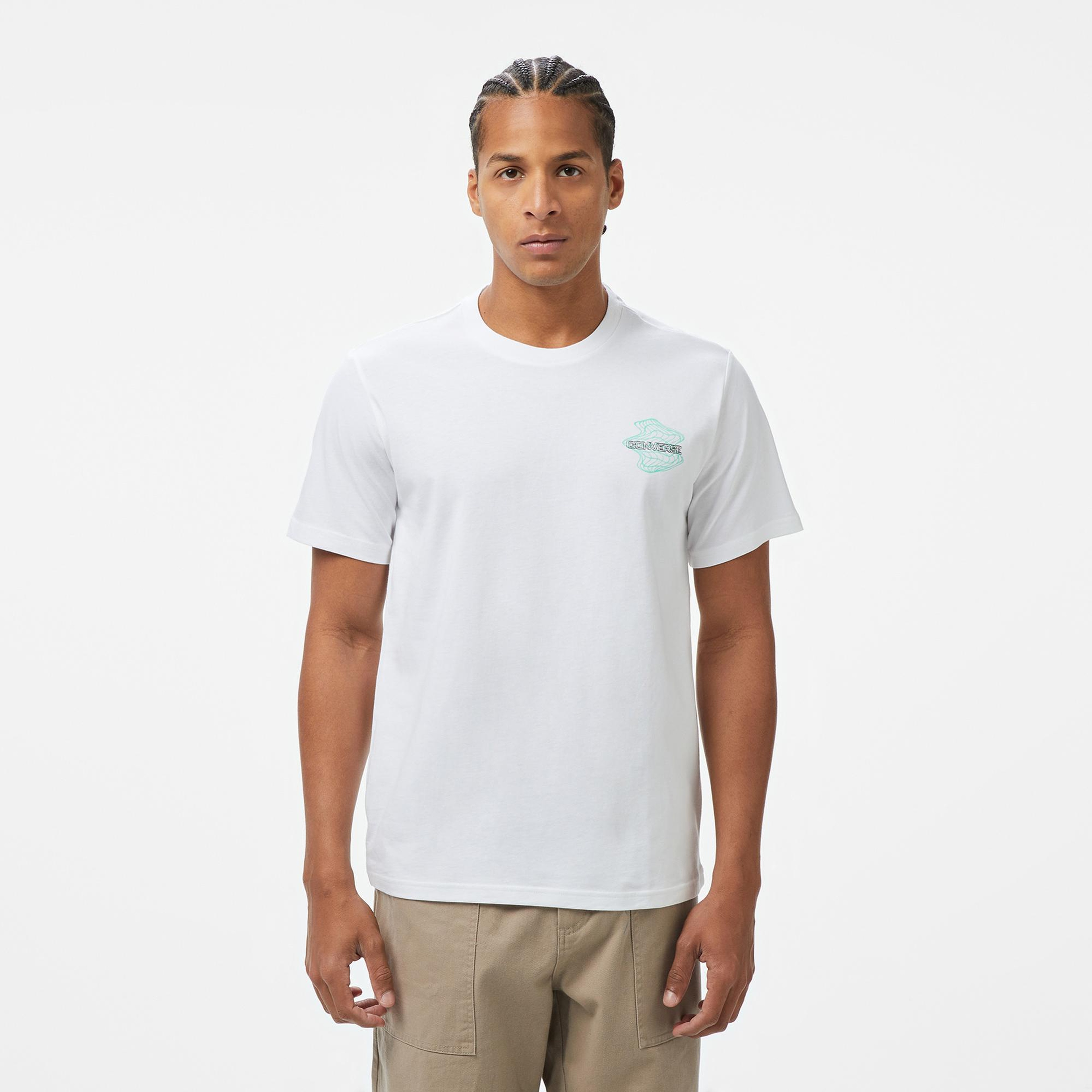 Converse Erkek Loose Fit Grafik Baskılı Beyaz T-Shirt