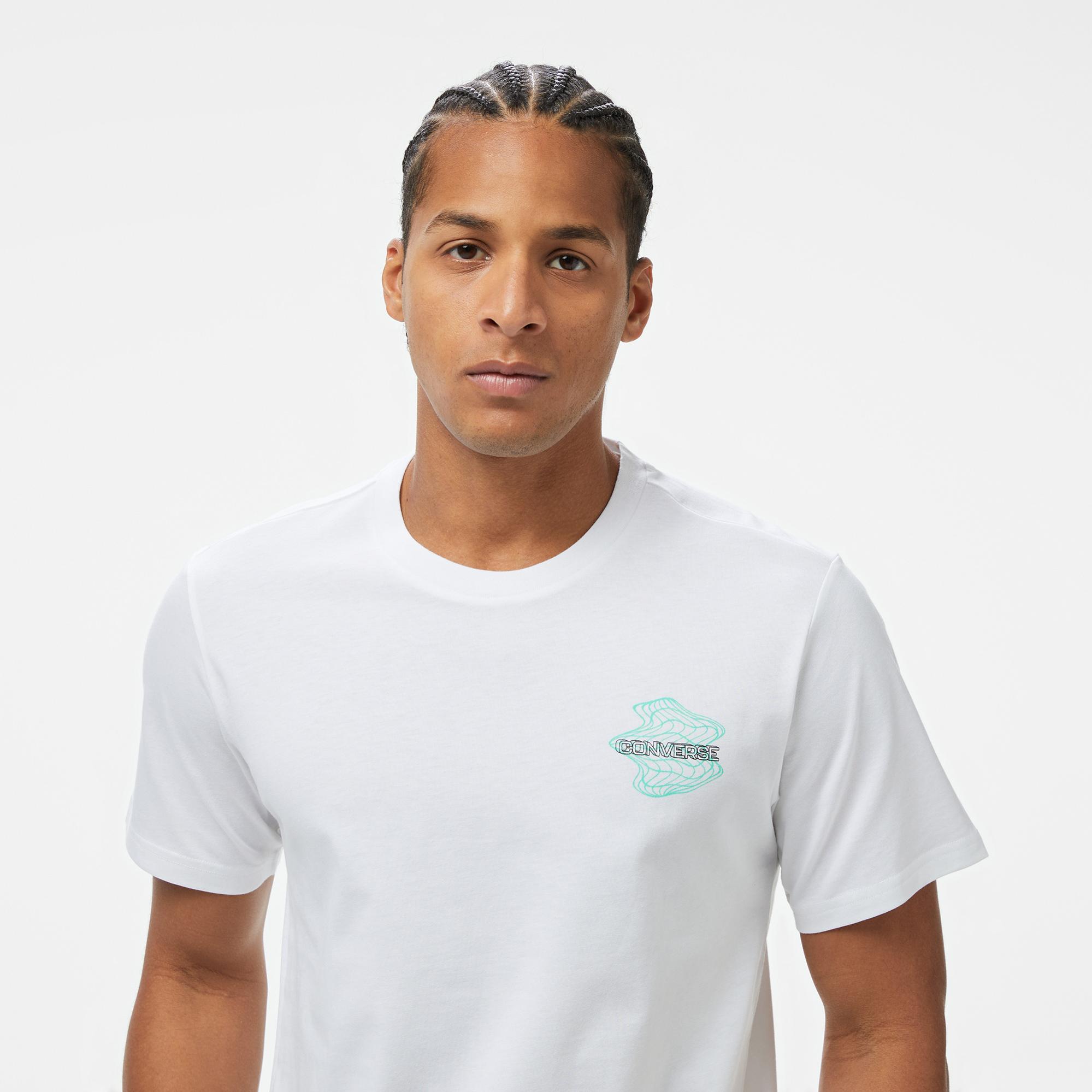 Converse Erkek Loose Fit Grafik Baskılı Beyaz T-Shirt