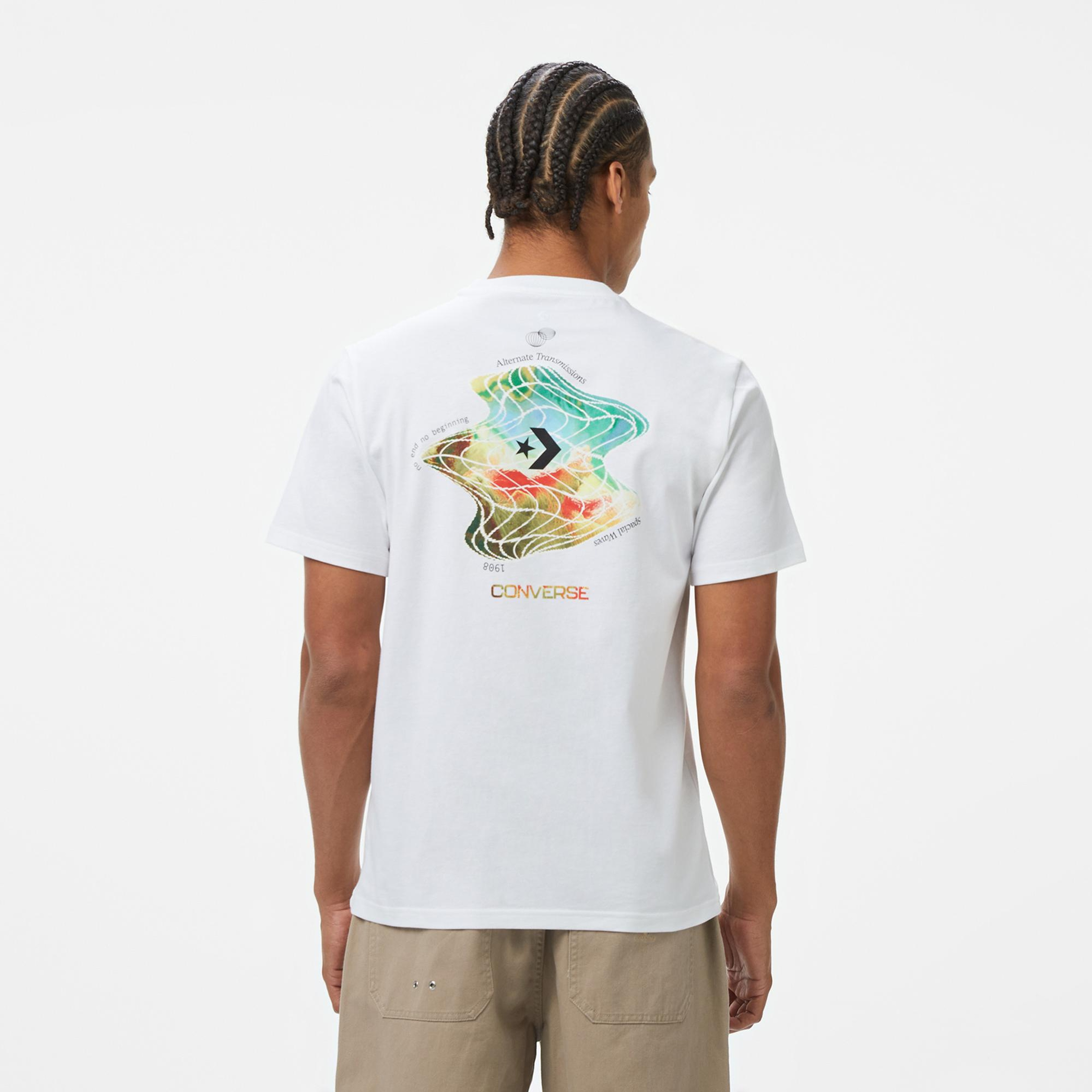Converse Erkek Loose Fit Grafik Baskılı Beyaz T-Shirt