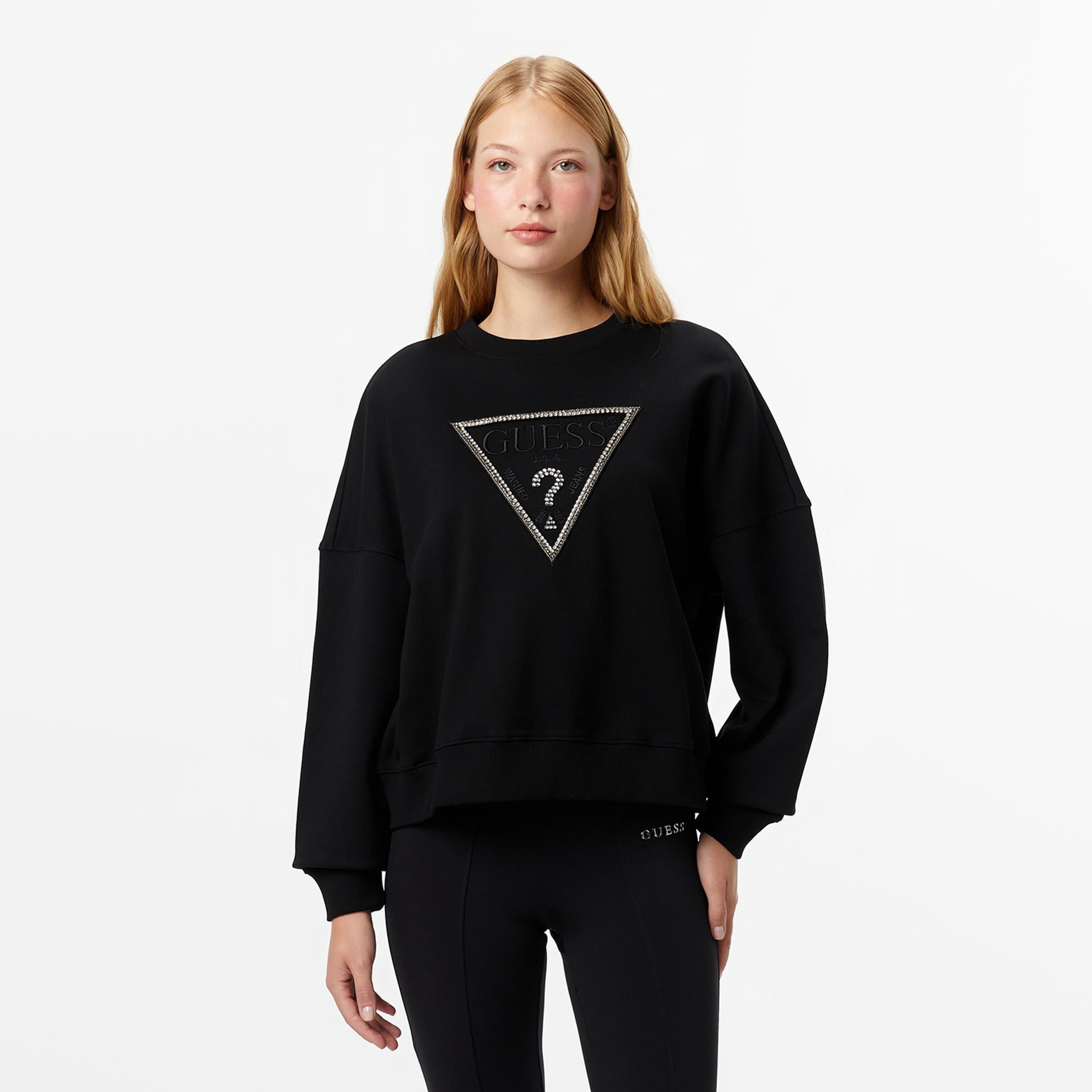 Guess Rachele Kadın Siyah Sweatshirt