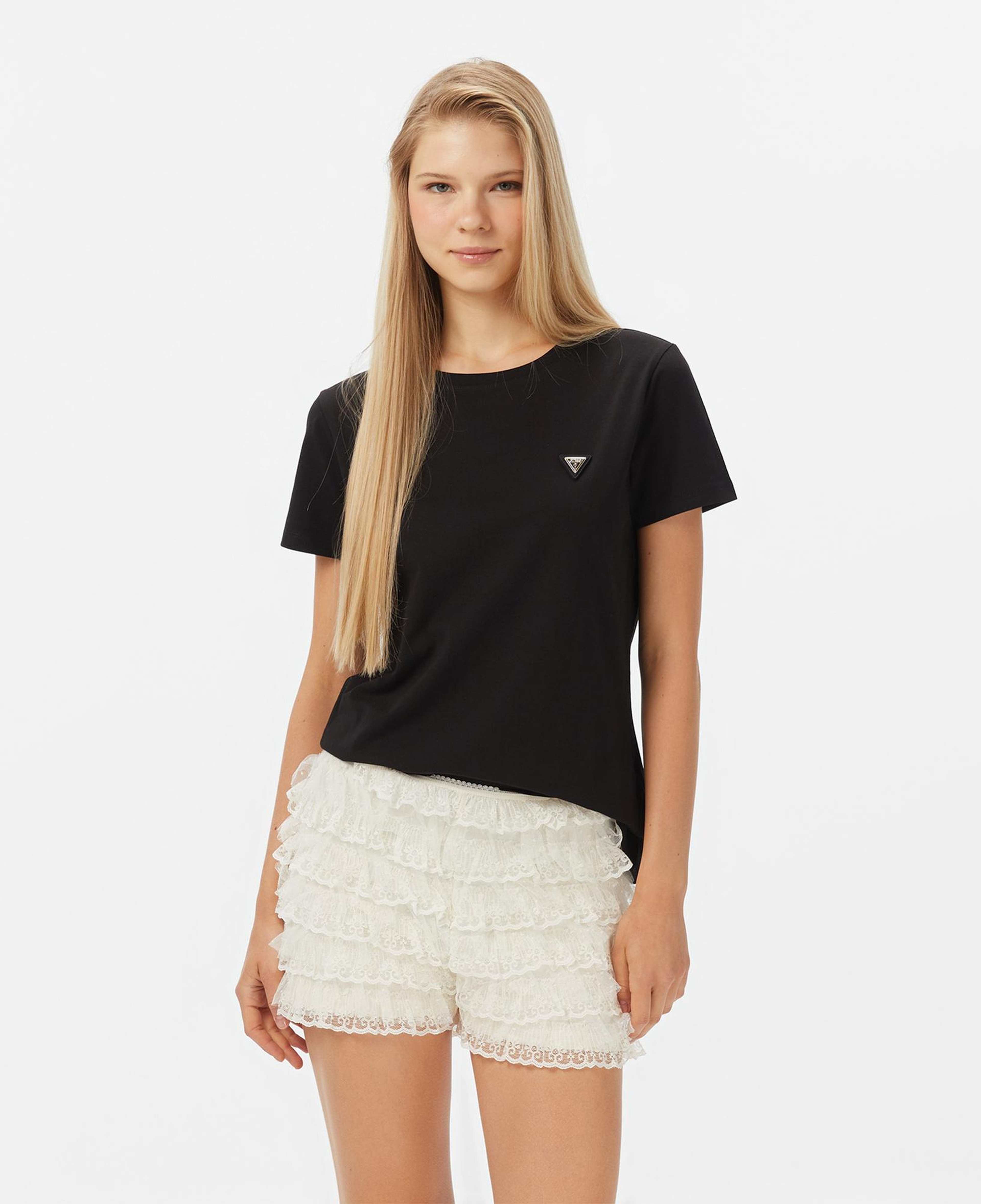 Guess Colette Oversize Fit Kadın Siyah T-Shirt