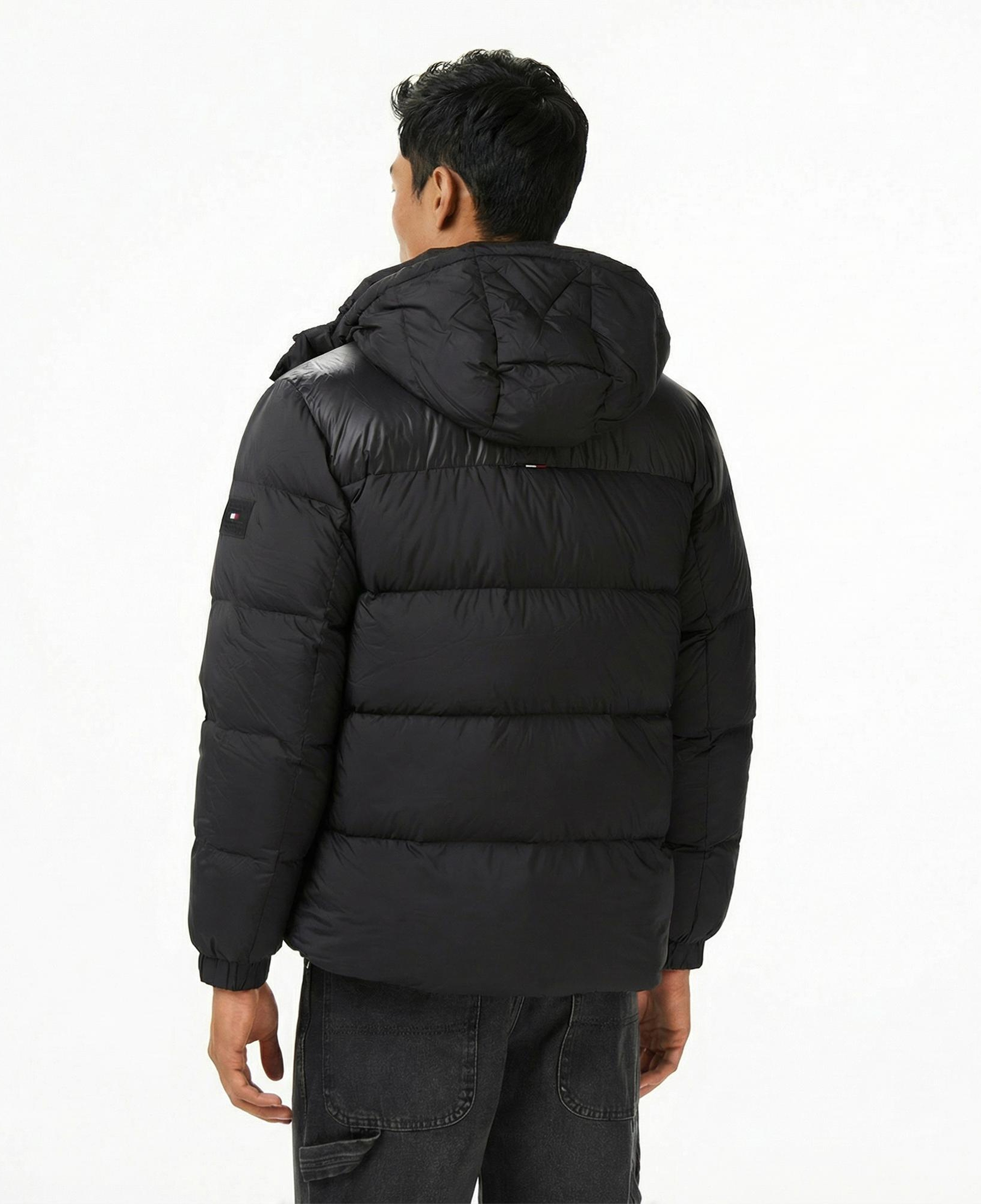 Tommy Hilfiger Mix Down Erkek Siyah Puffer Mont