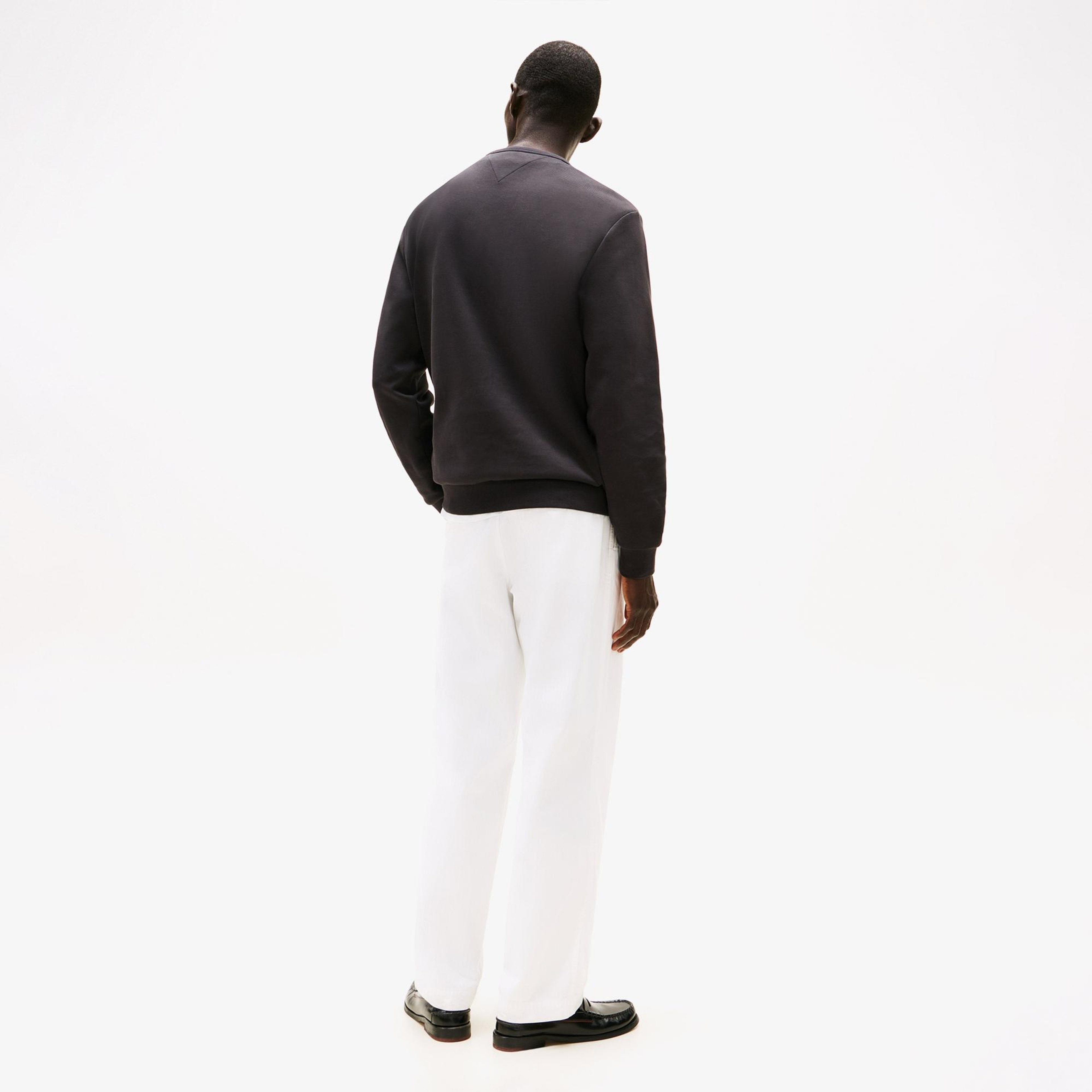 Tommy Hilfiger Essential Intechno Yuvarlak Yaka Erkek Siyah Sweatshirt