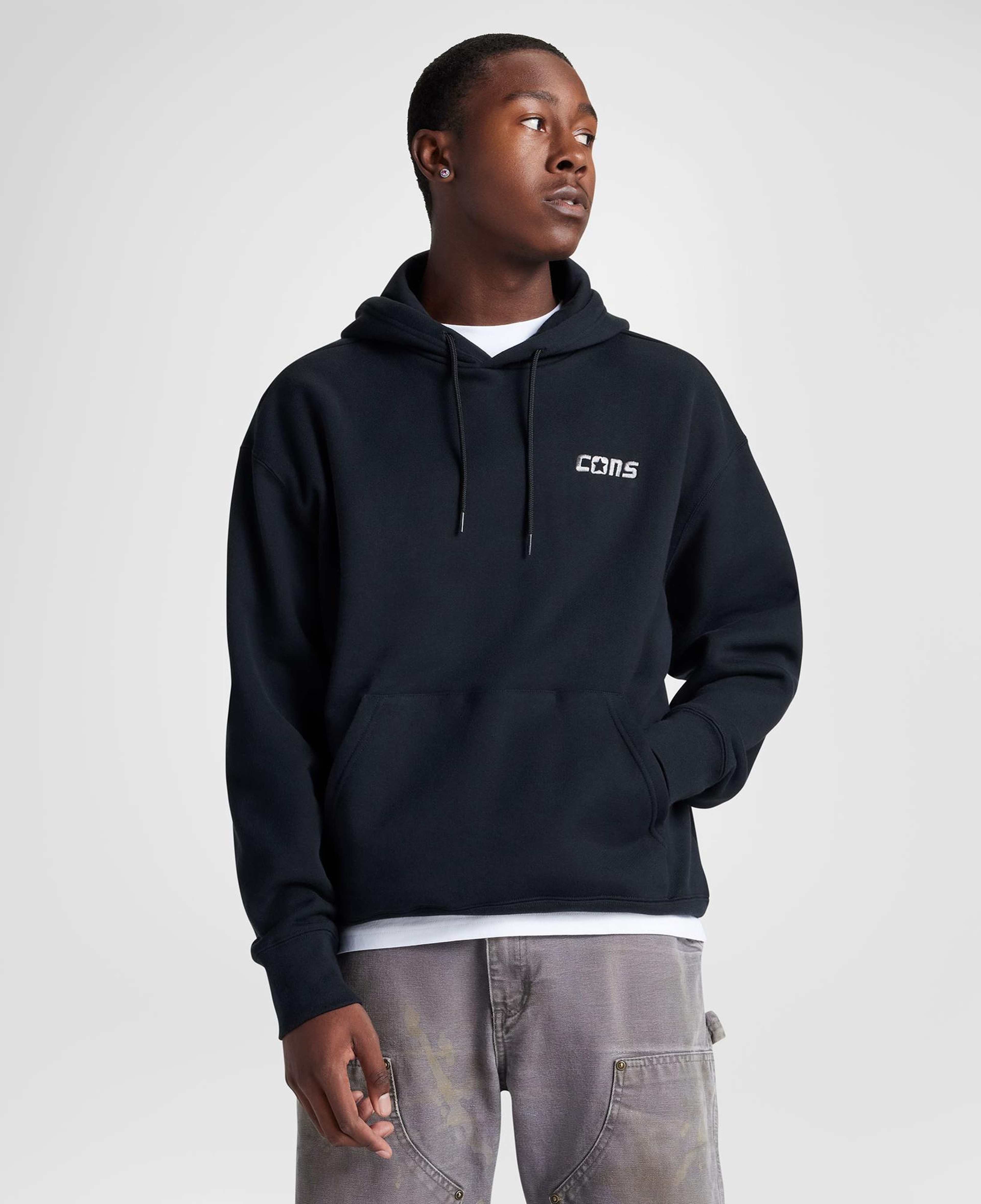 Converse Erkek Loose Fit Siyah Hoodie