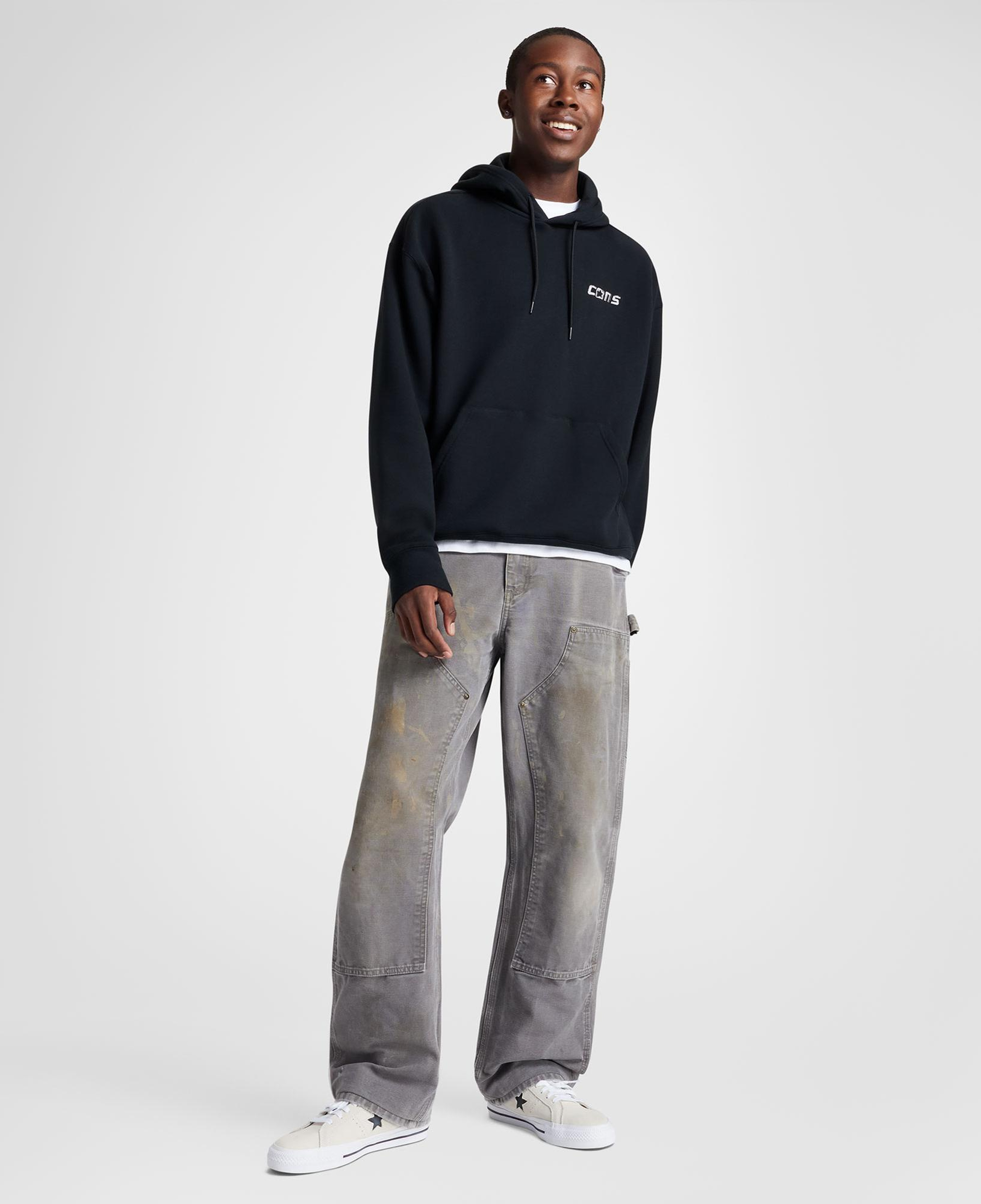 Converse Erkek Loose Fit Siyah Hoodie