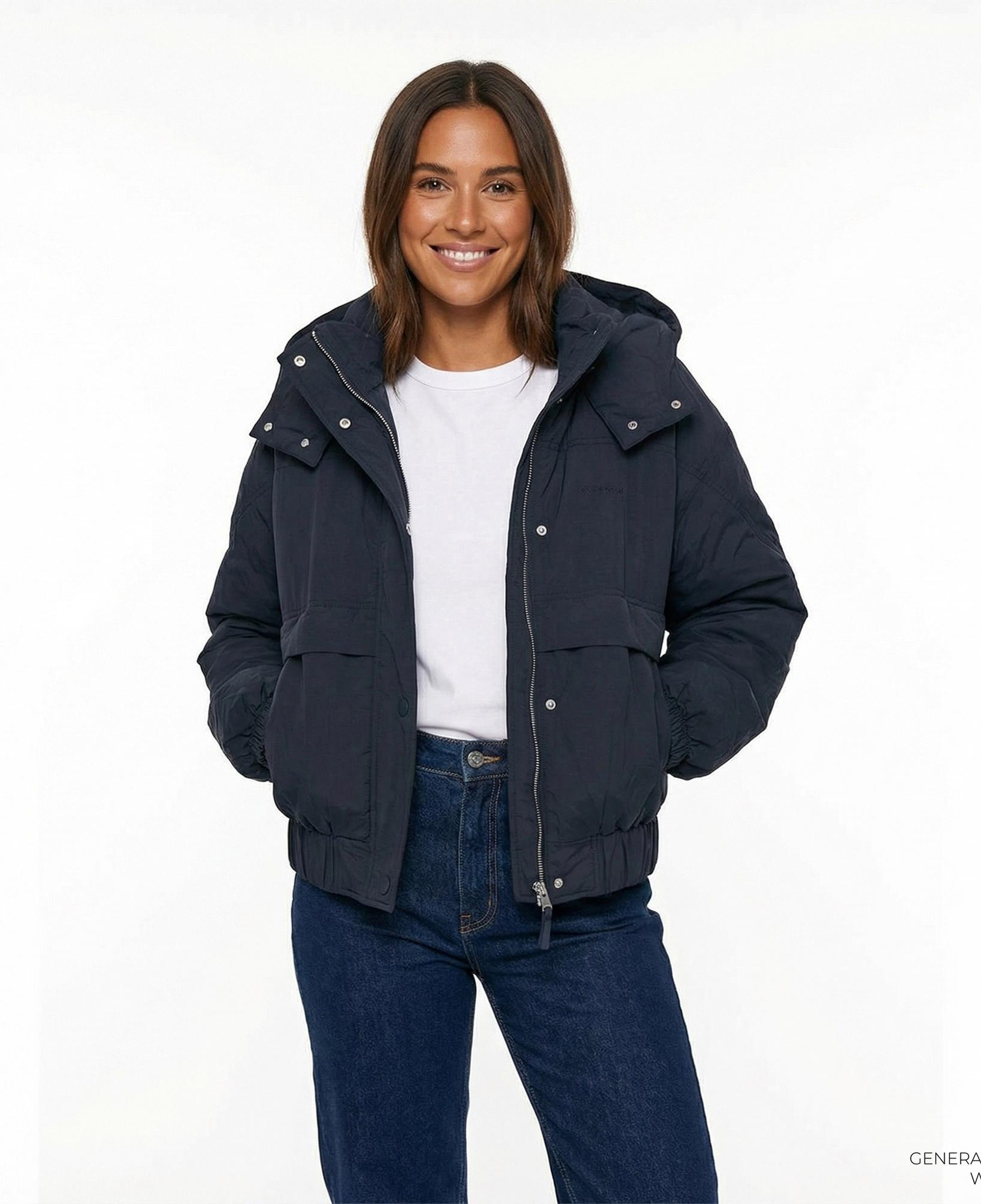 Converse Kadın Kapüşonlu Renk Bloklu Siyah Mont