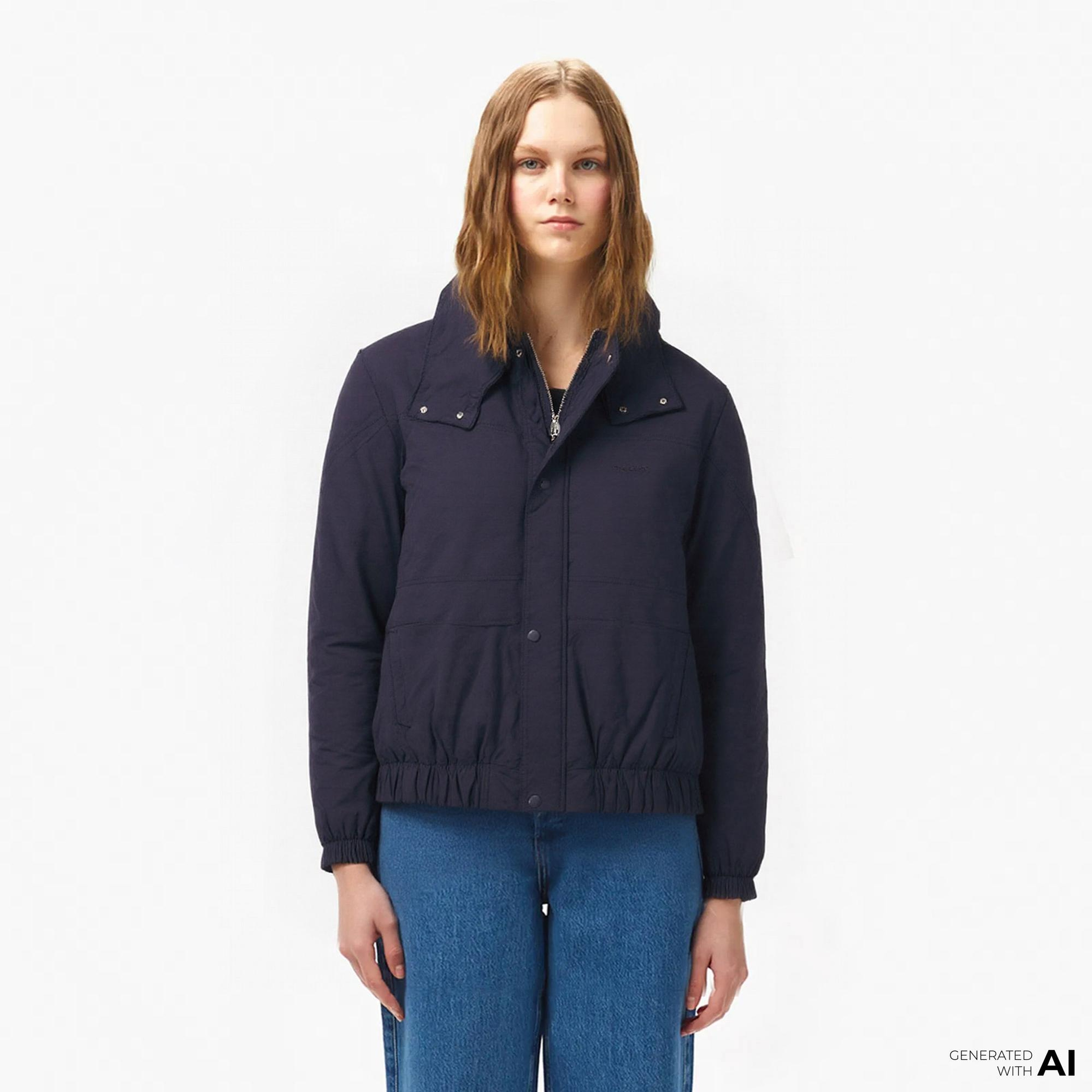 Converse Kadın Kapüşonlu Renk Bloklu Siyah Mont