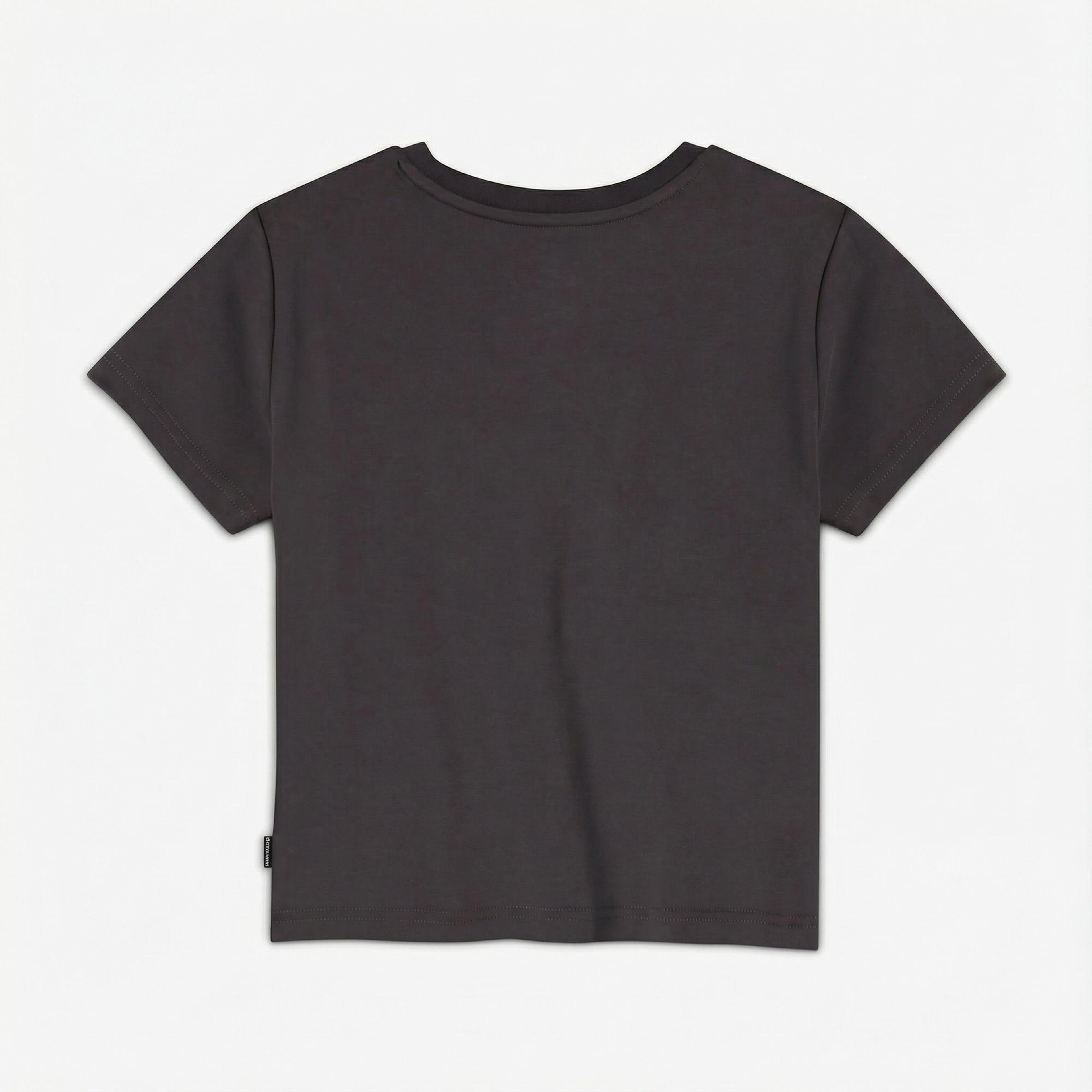 Converse Kadın Slim Fit Baskılı Gri T-Shirt