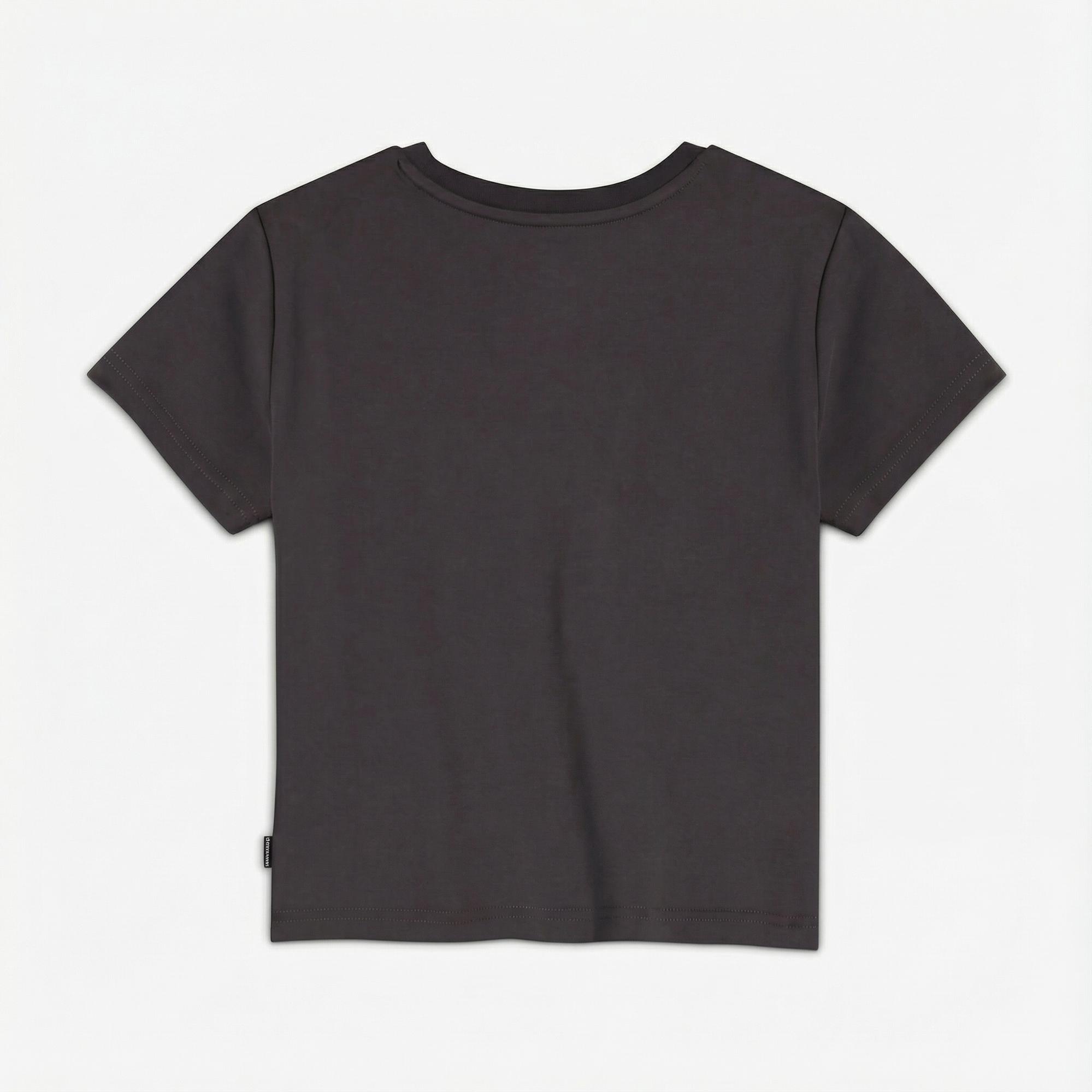 Converse Kadın Slim Fit Baskılı Gri T-Shirt