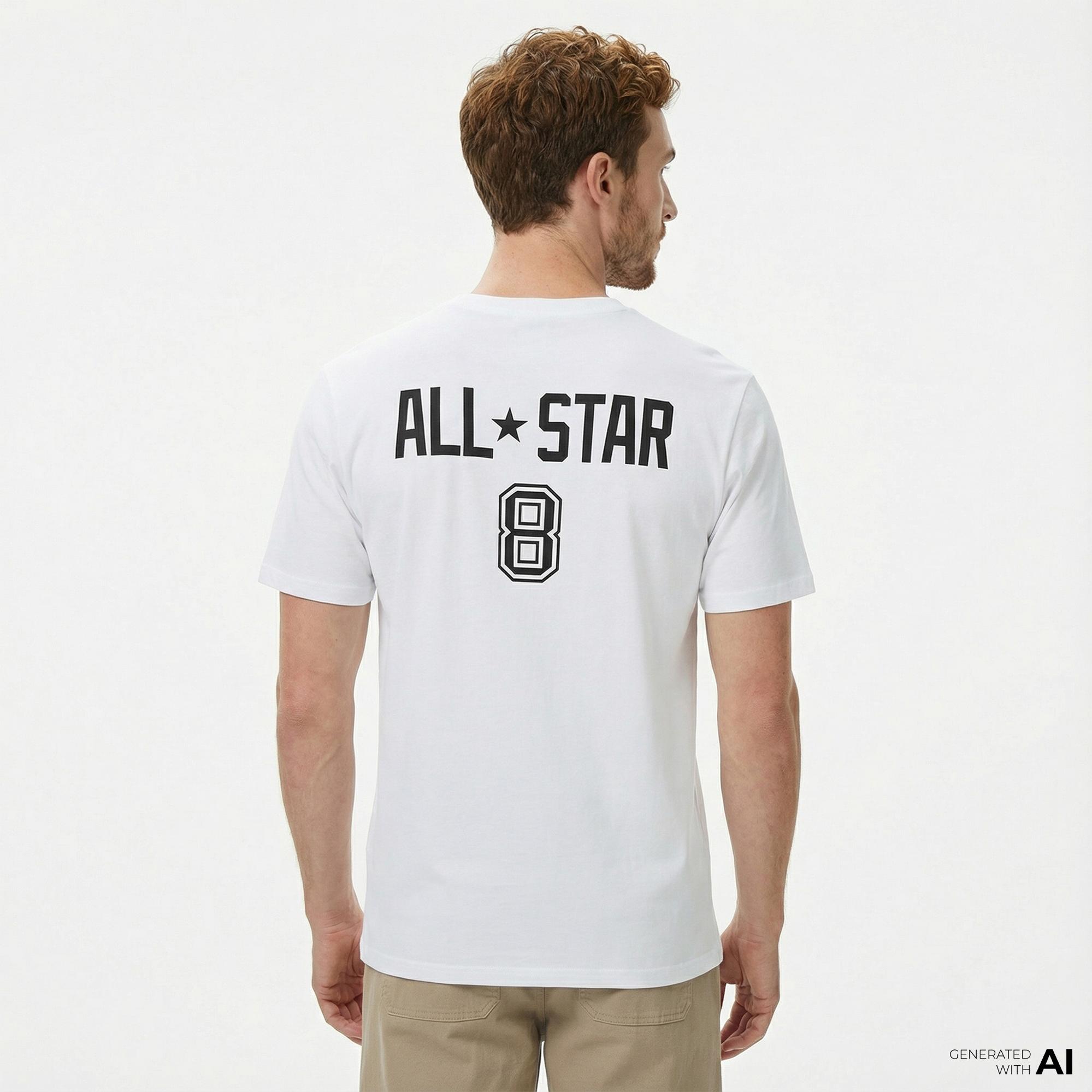 Converse Erkek Baskılı Beyaz T-Shirt